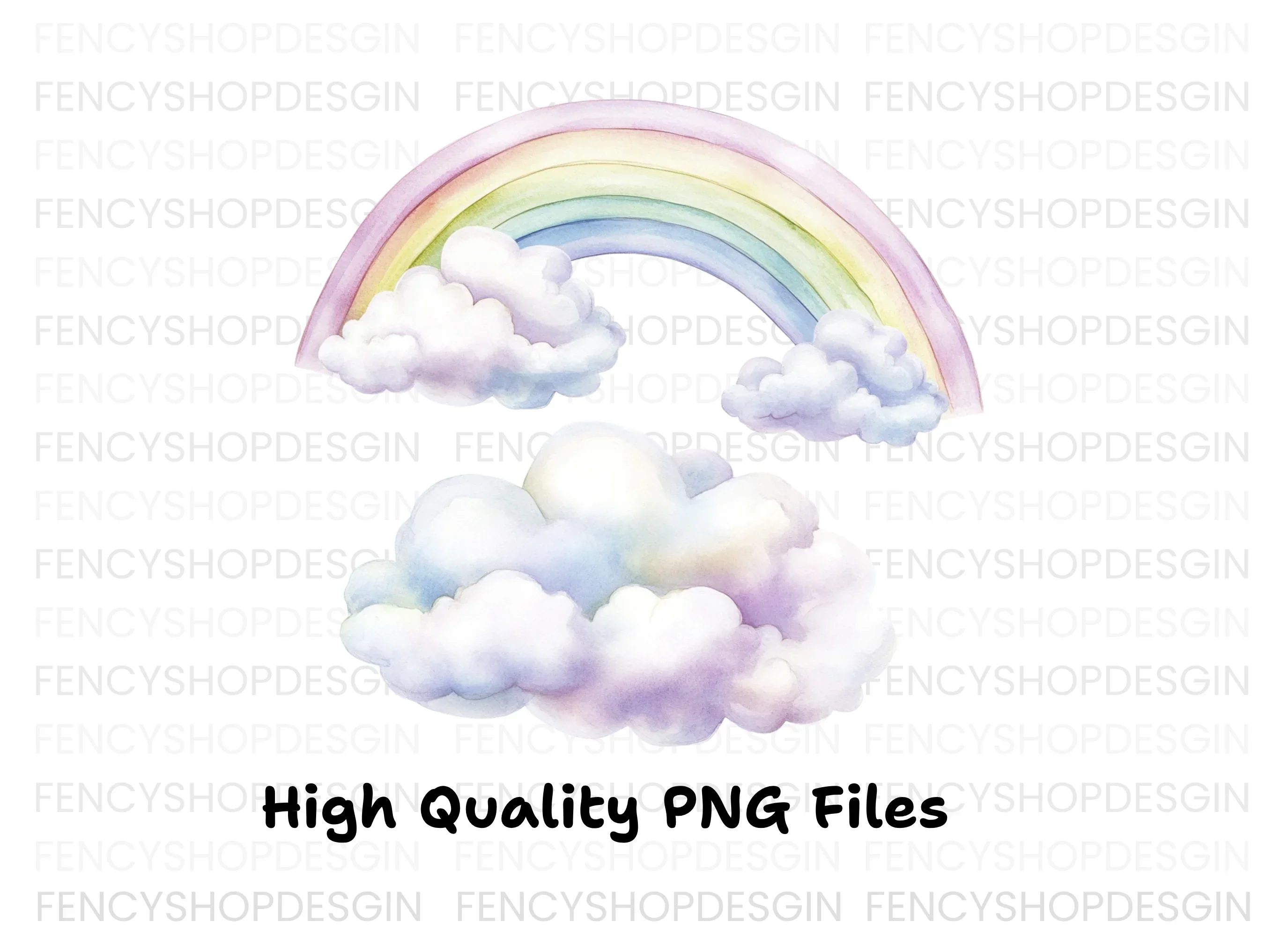 Rainbow and Clouds Clipart Bundle - Image 4