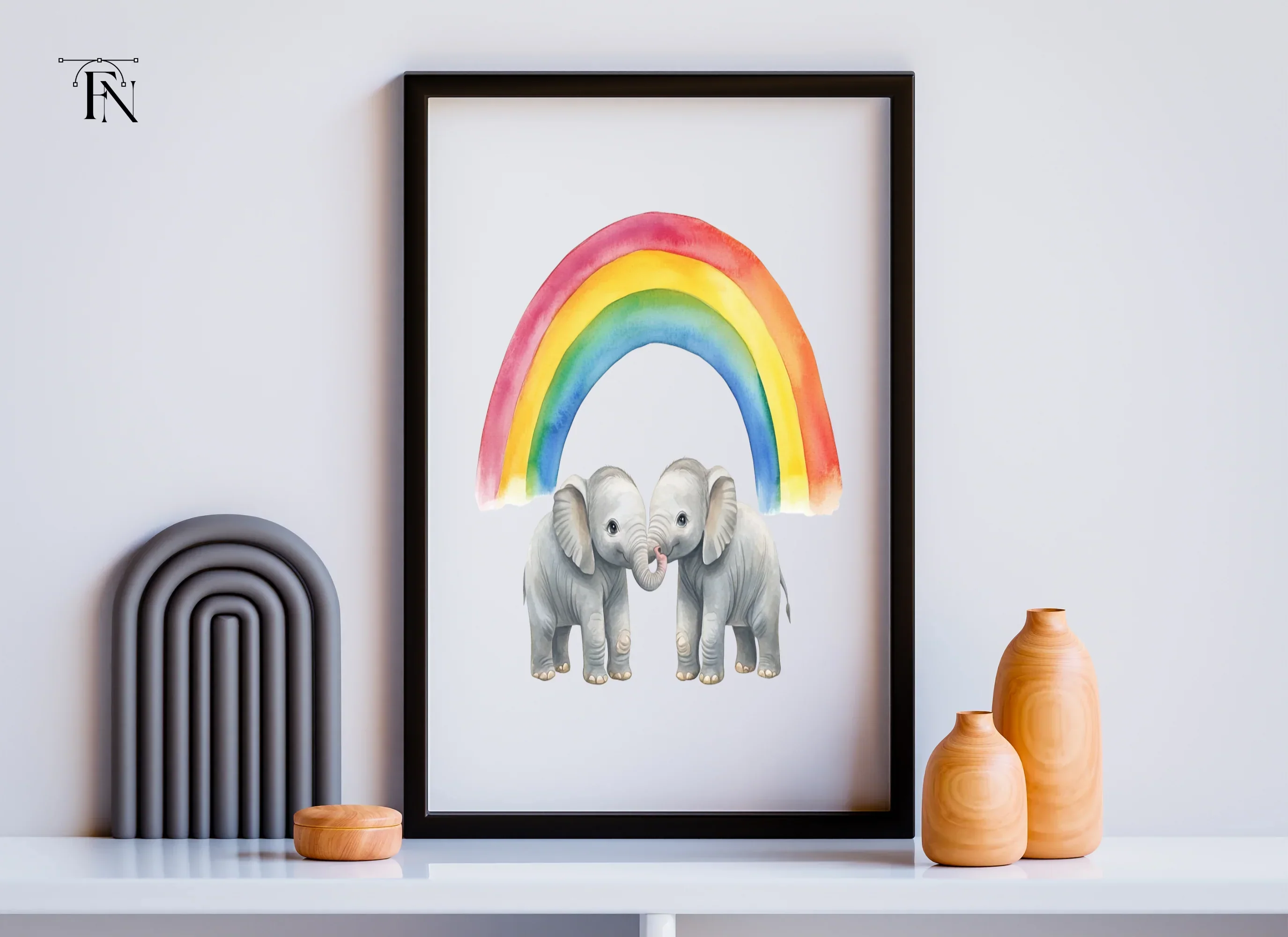 Rainbow Baby Elephant Clipart Bundle - Image 6