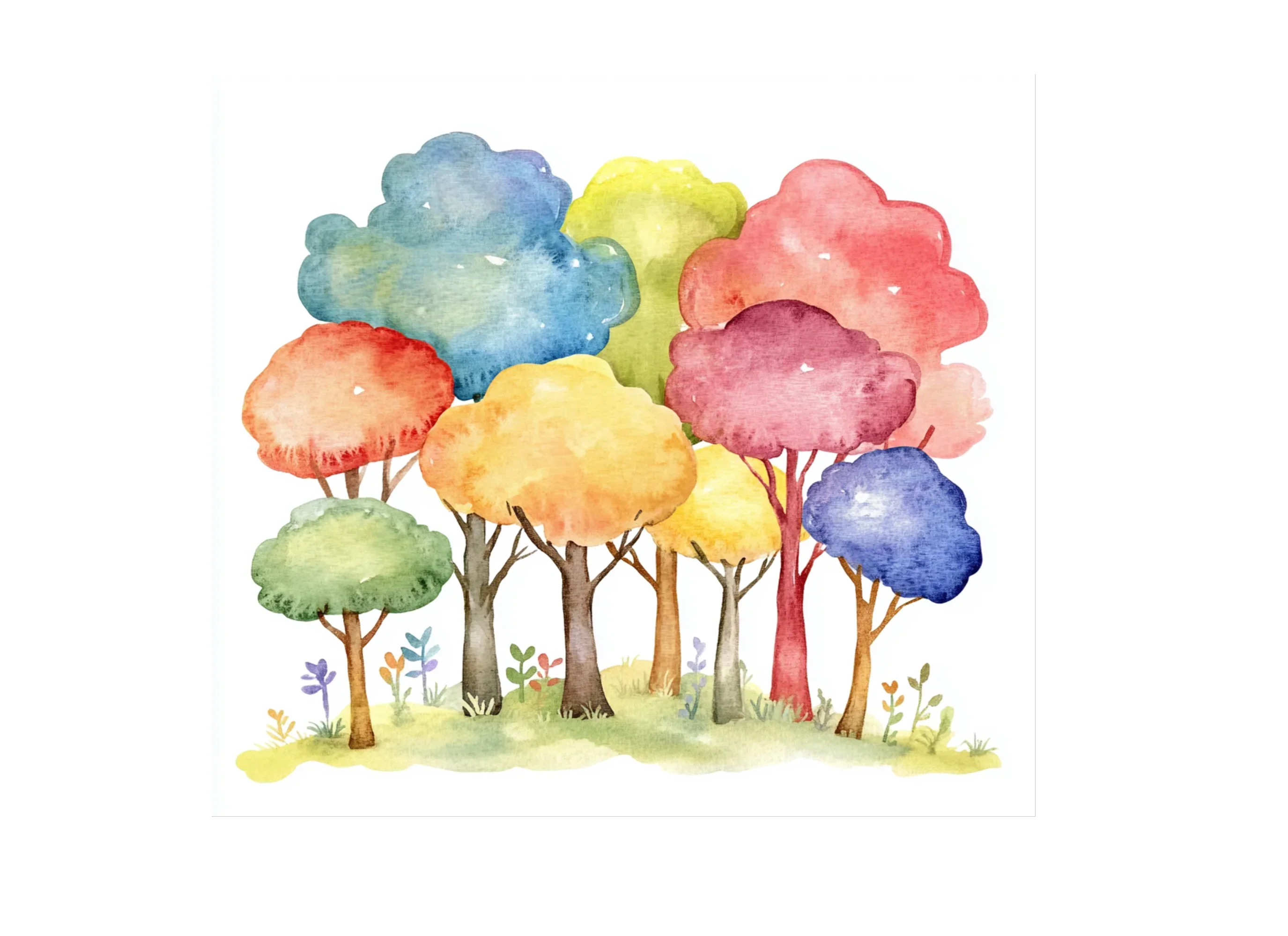 Rainbow Deciduous Tree Clipart Bundle - Image 2