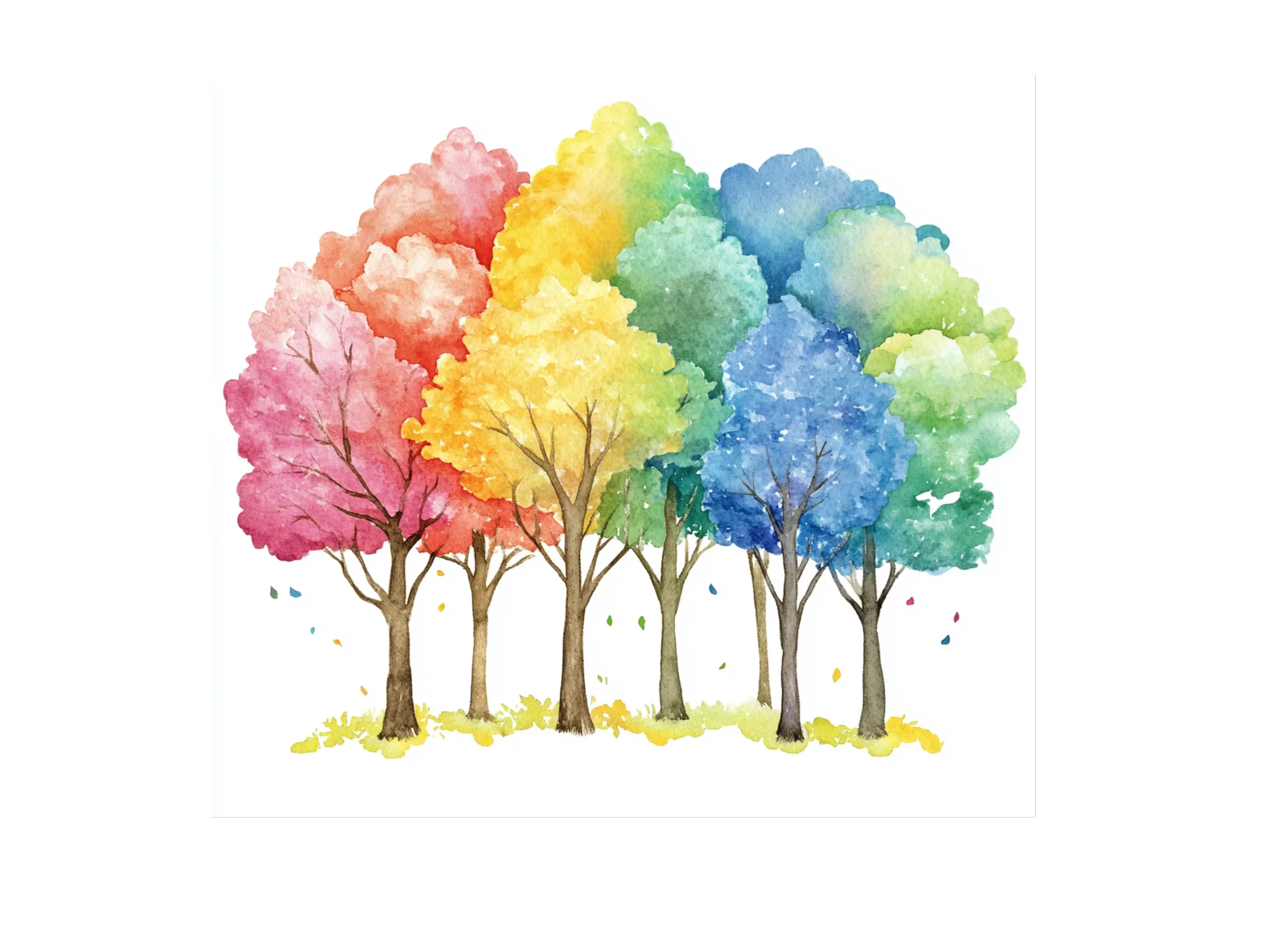 Rainbow Deciduous Tree Clipart Bundle - Image 3