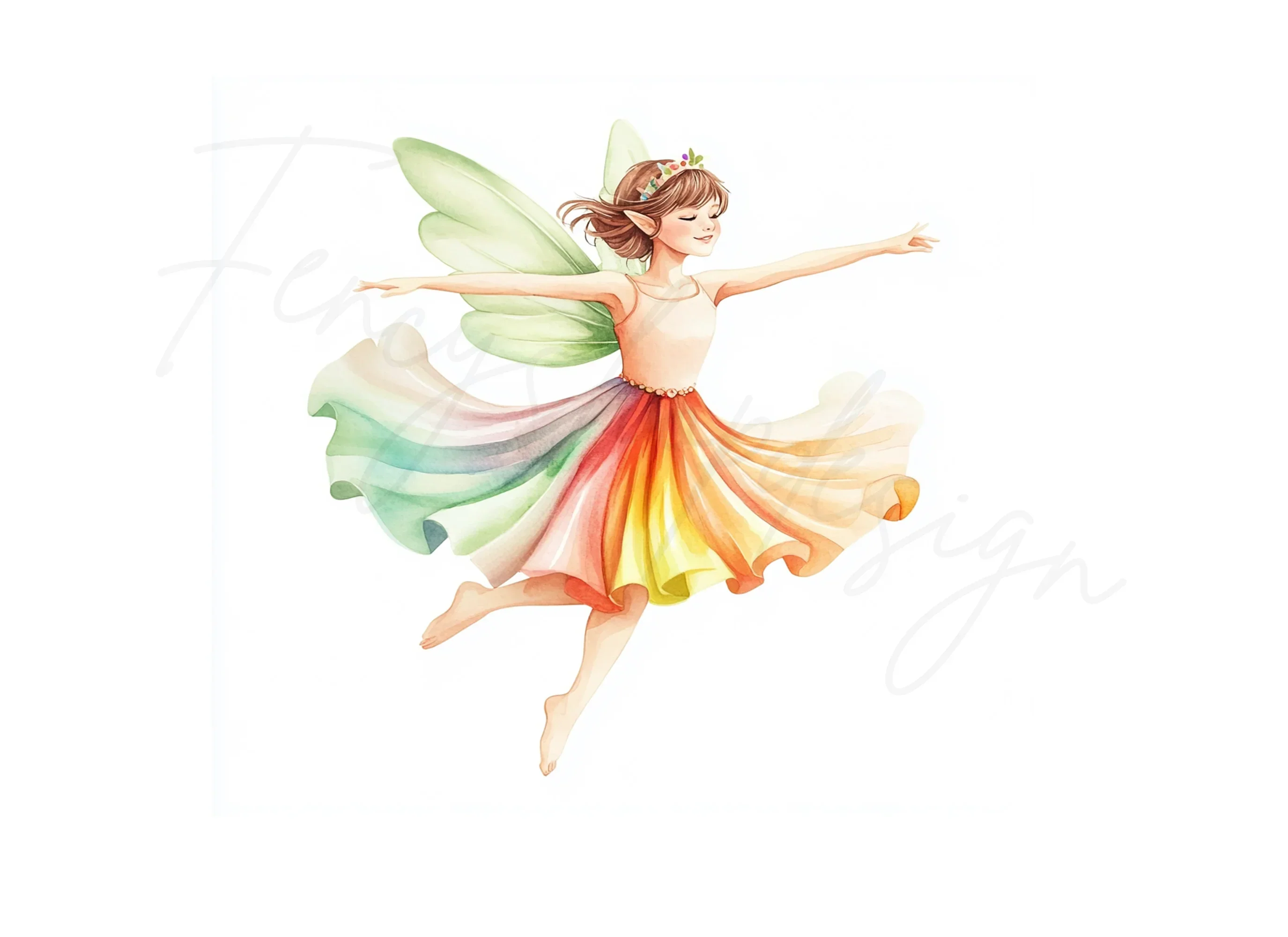 Rainbow Fairy Clipart Bundle - Image 2