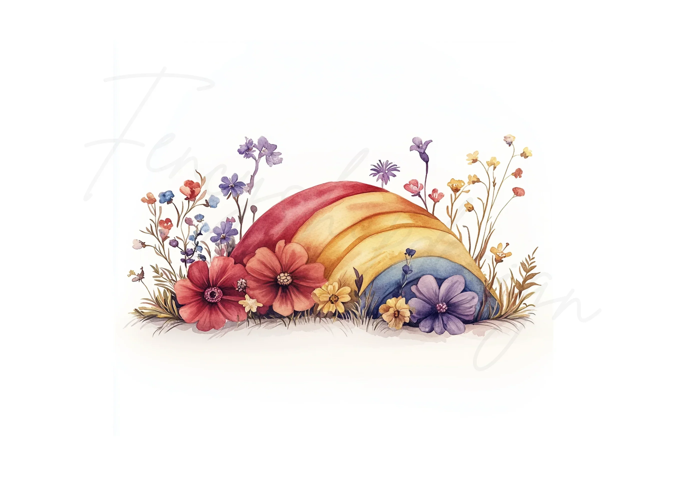 Rainbow Floral Clipart Bundle - Image 2