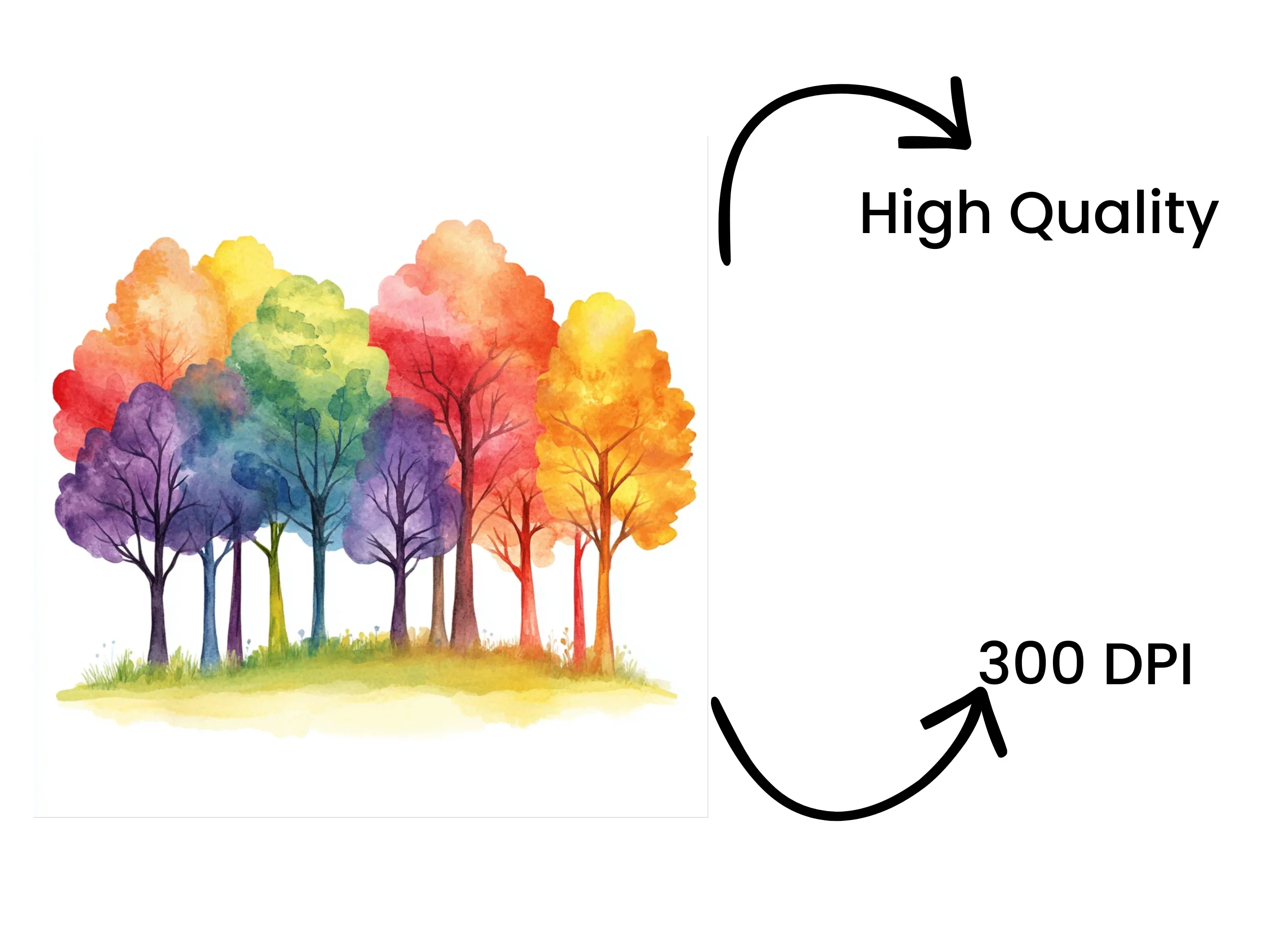 Rainbow Pine Tree Clipart Bundle - Image 4