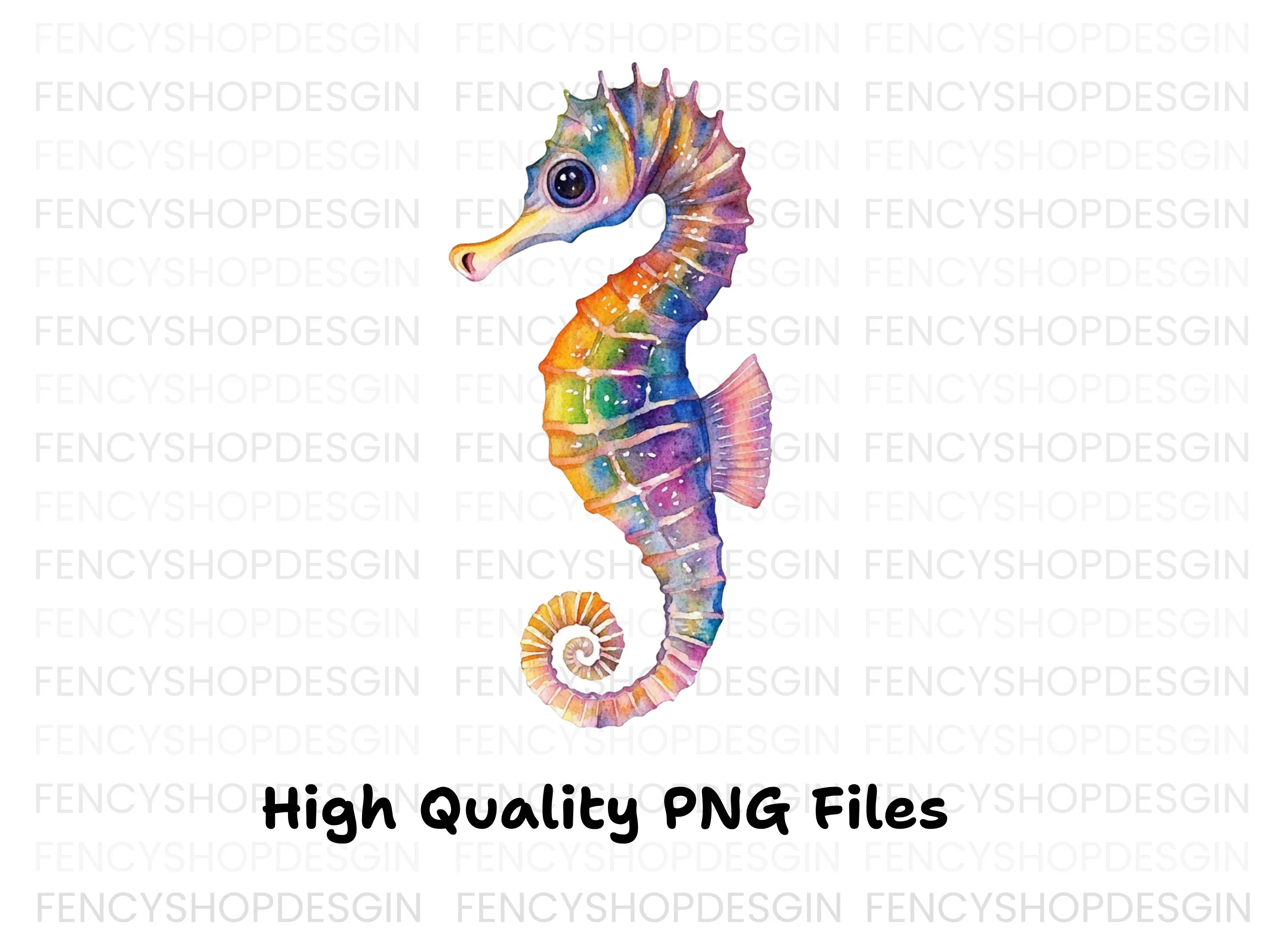 Rainbow Seahorse Clipart Bundle - Image 3