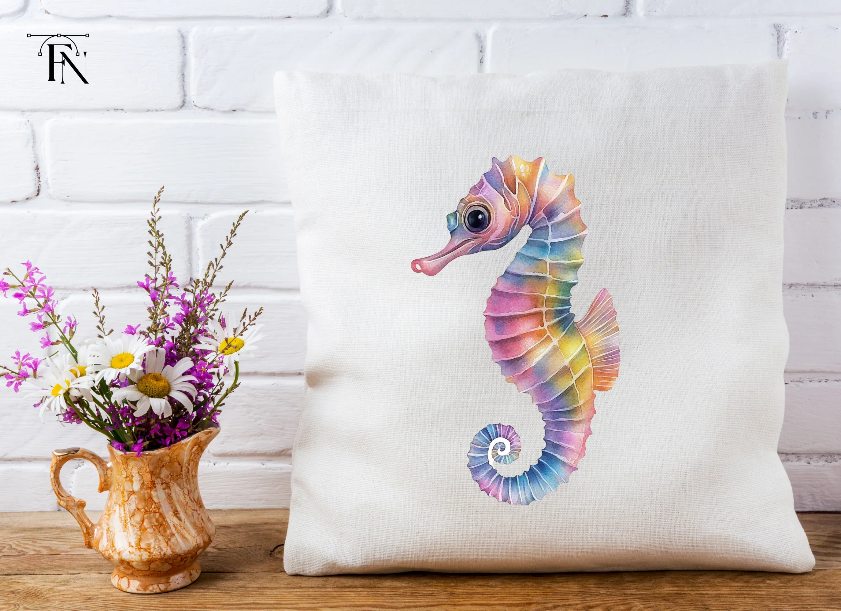 Rainbow Seahorse Clipart Bundle - Image 5