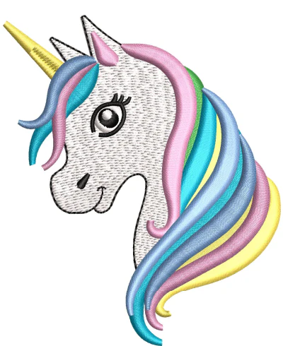 Rainbow Unicorn Embroidery Design