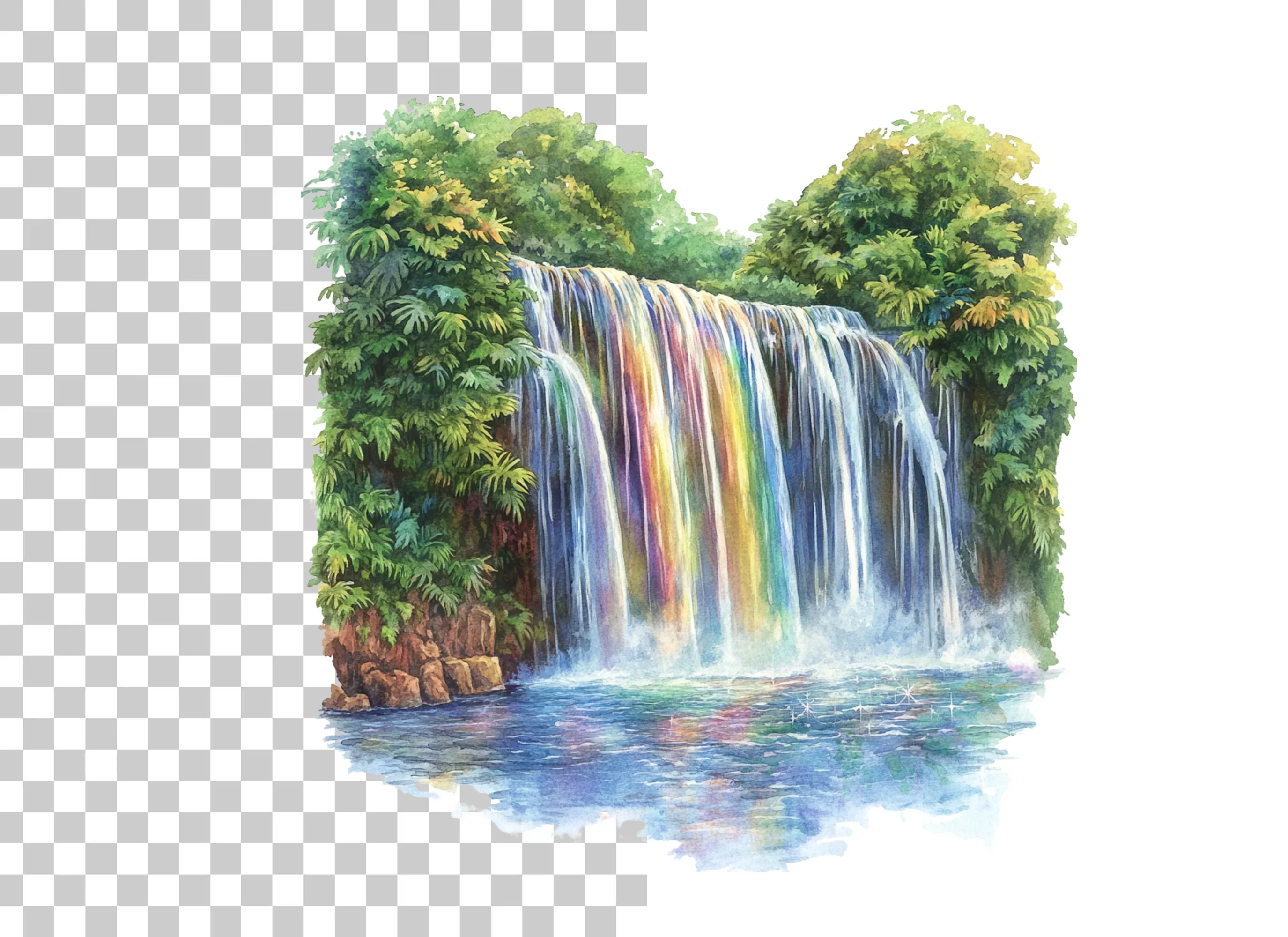 Rainbow Waterfall Clipart Bundle - Image 6
