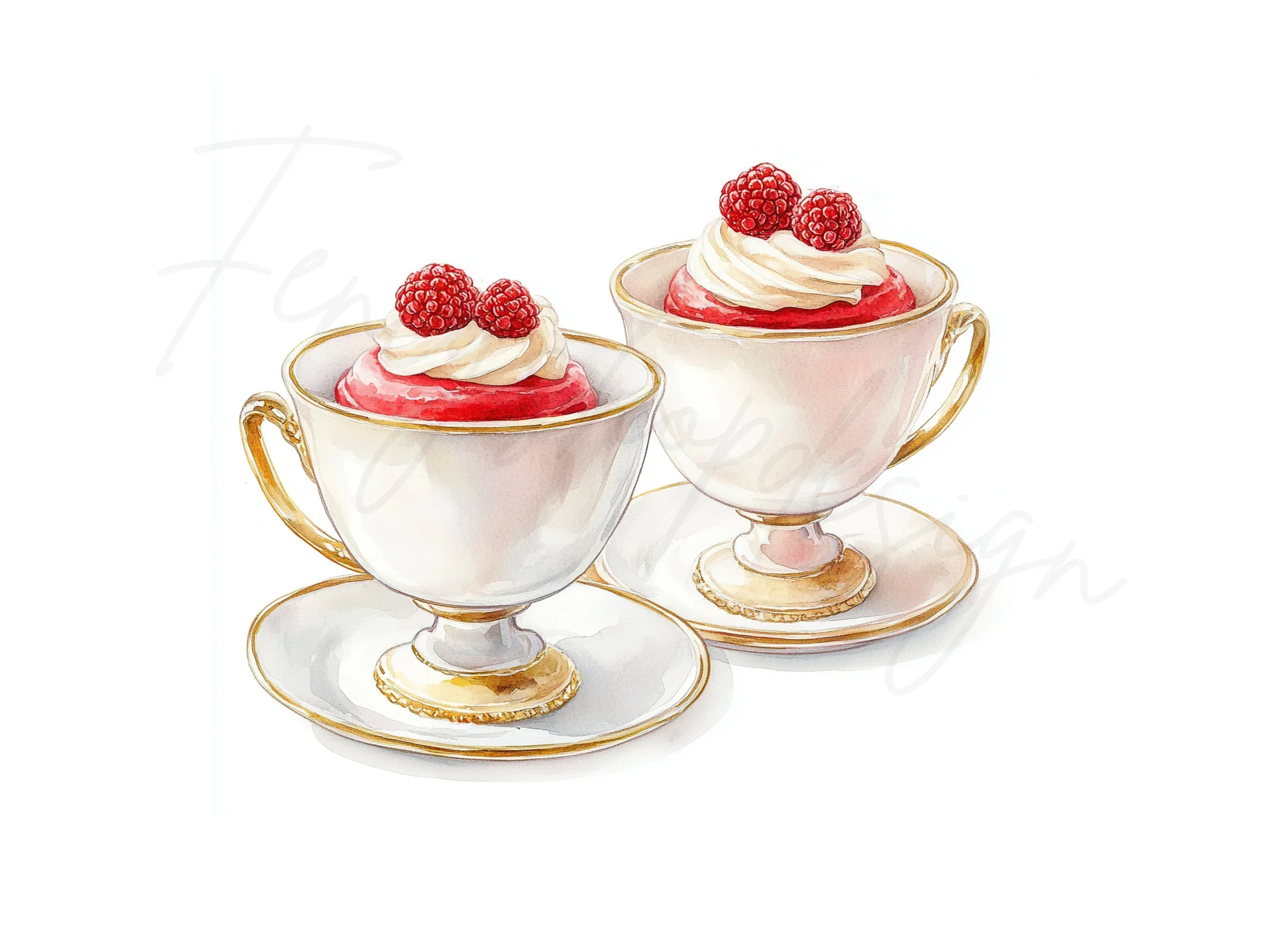 Raspberry Dessert Clipart Bundle - Image 3