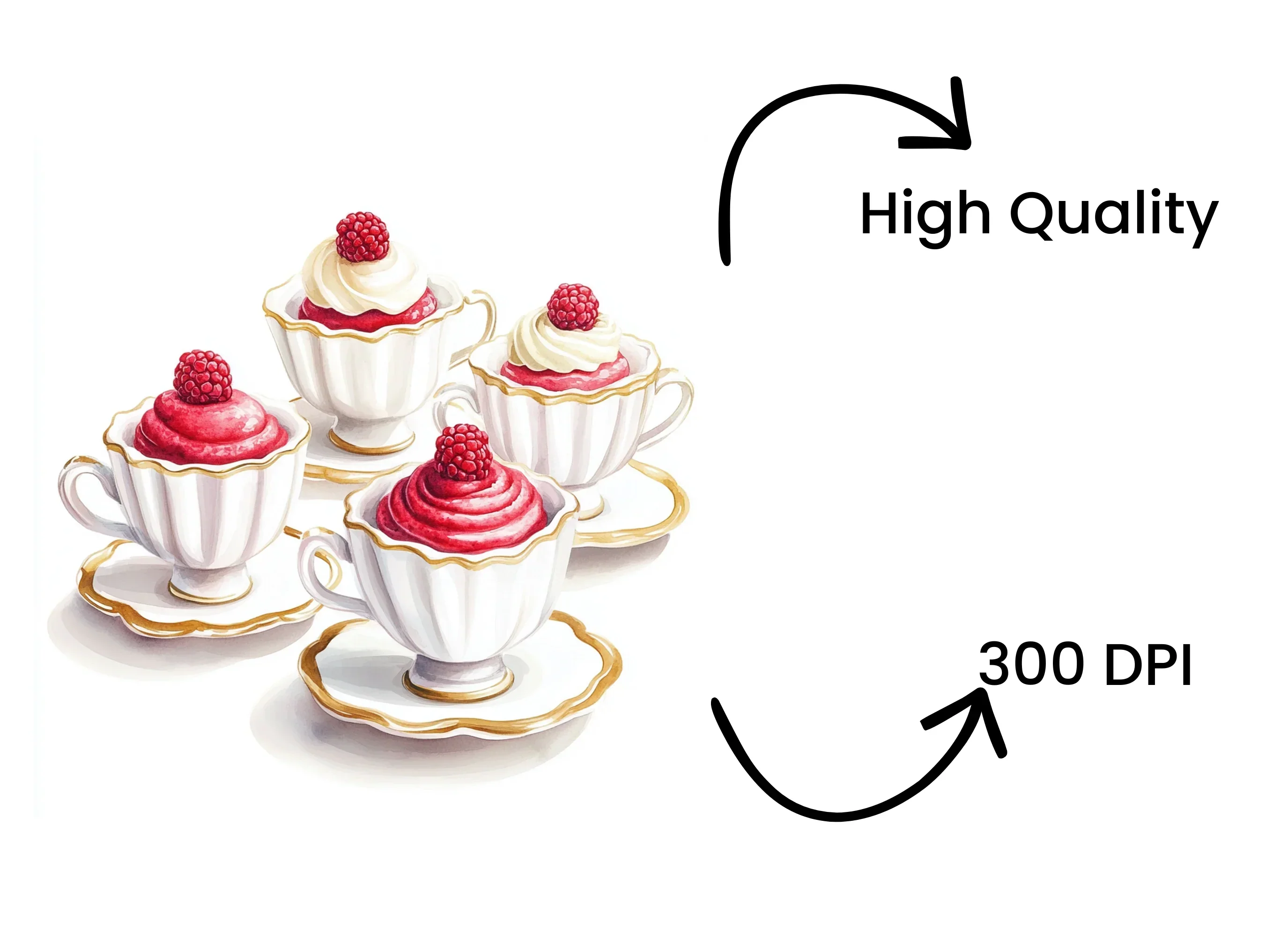 Raspberry Dessert Clipart Bundle - Image 4
