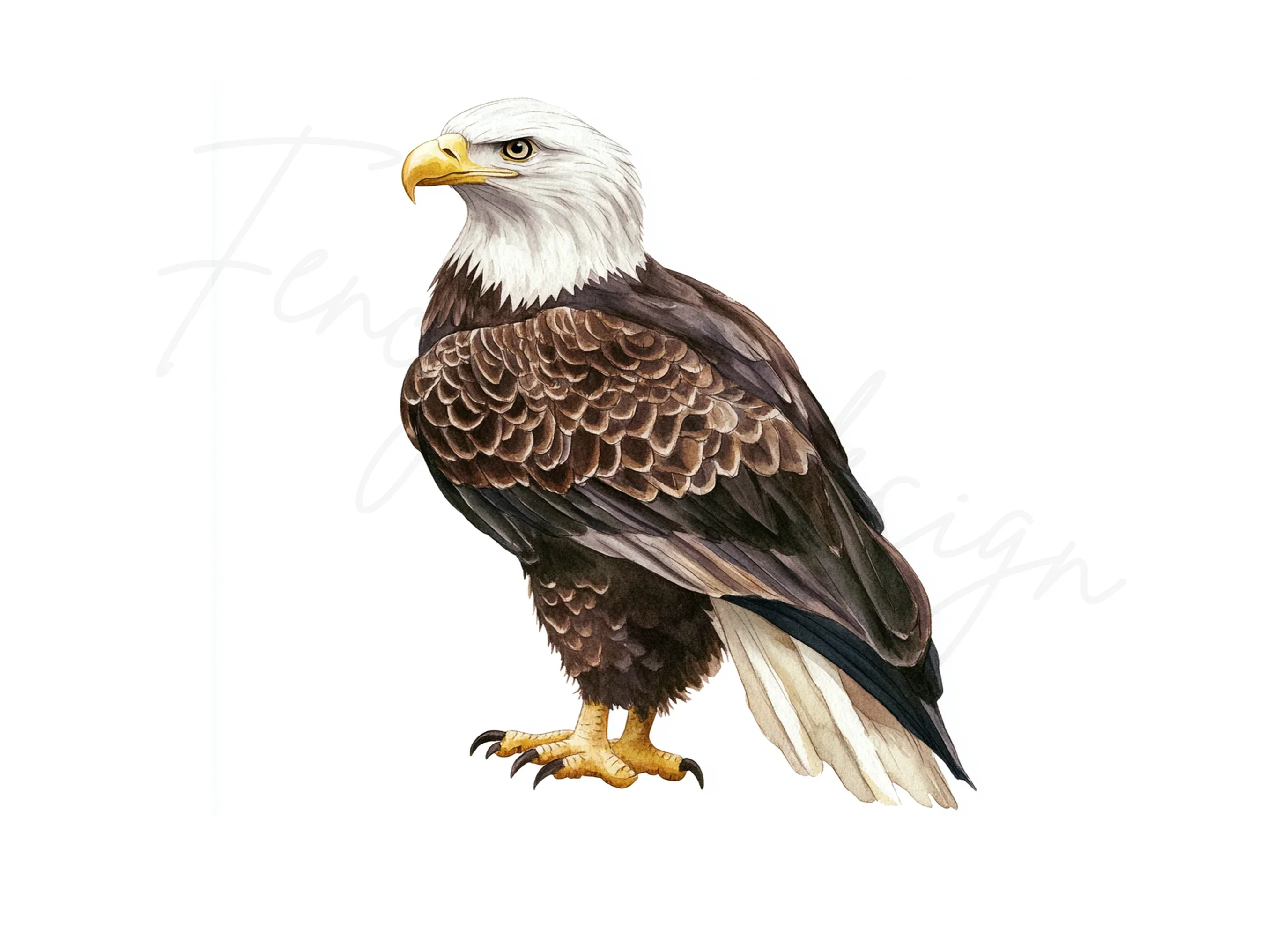 Realistic Bald Eagle Standing Clipart Bundle - Image 2