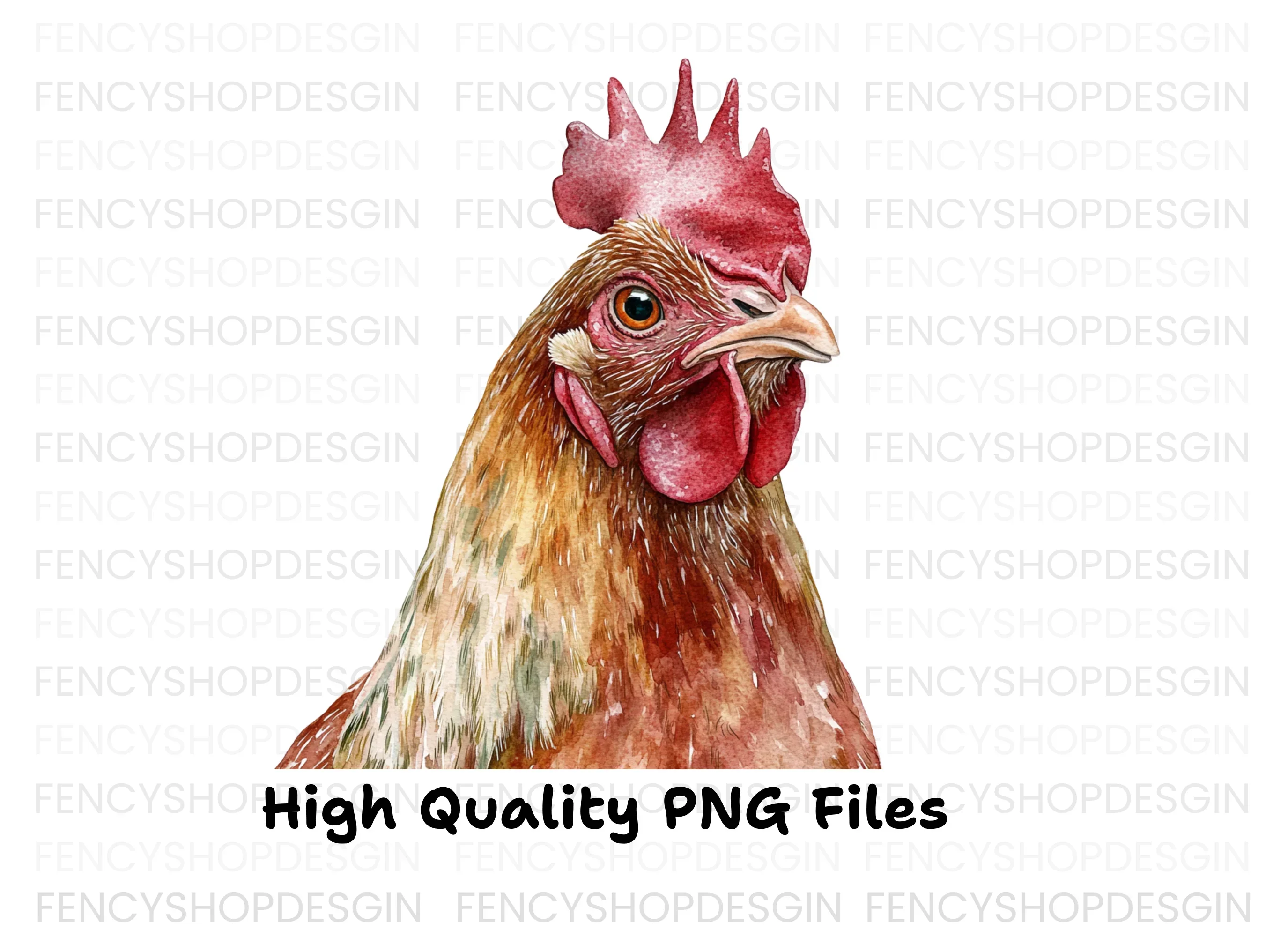 Realistic Brown Chicken Head Clipart Bundle - Image 2