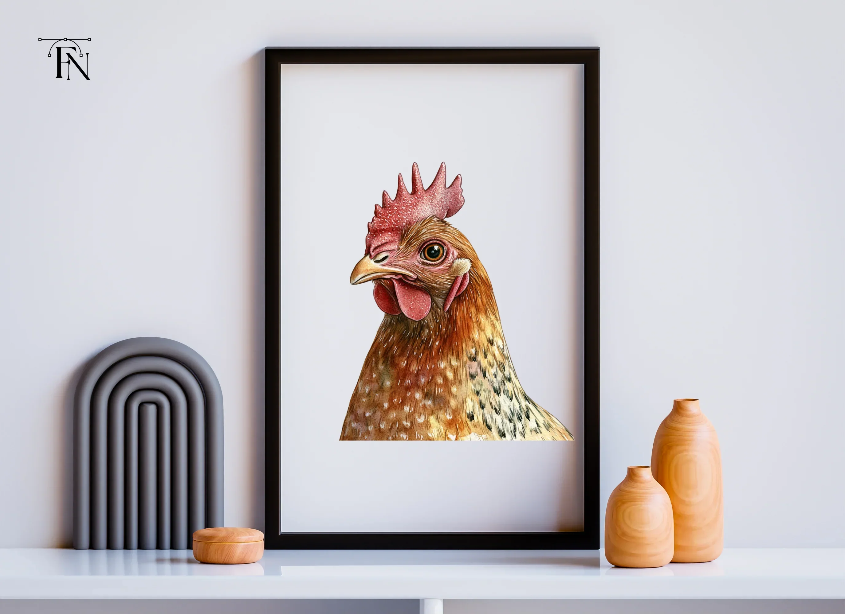 Realistic Brown Chicken Head Clipart Bundle - Image 3