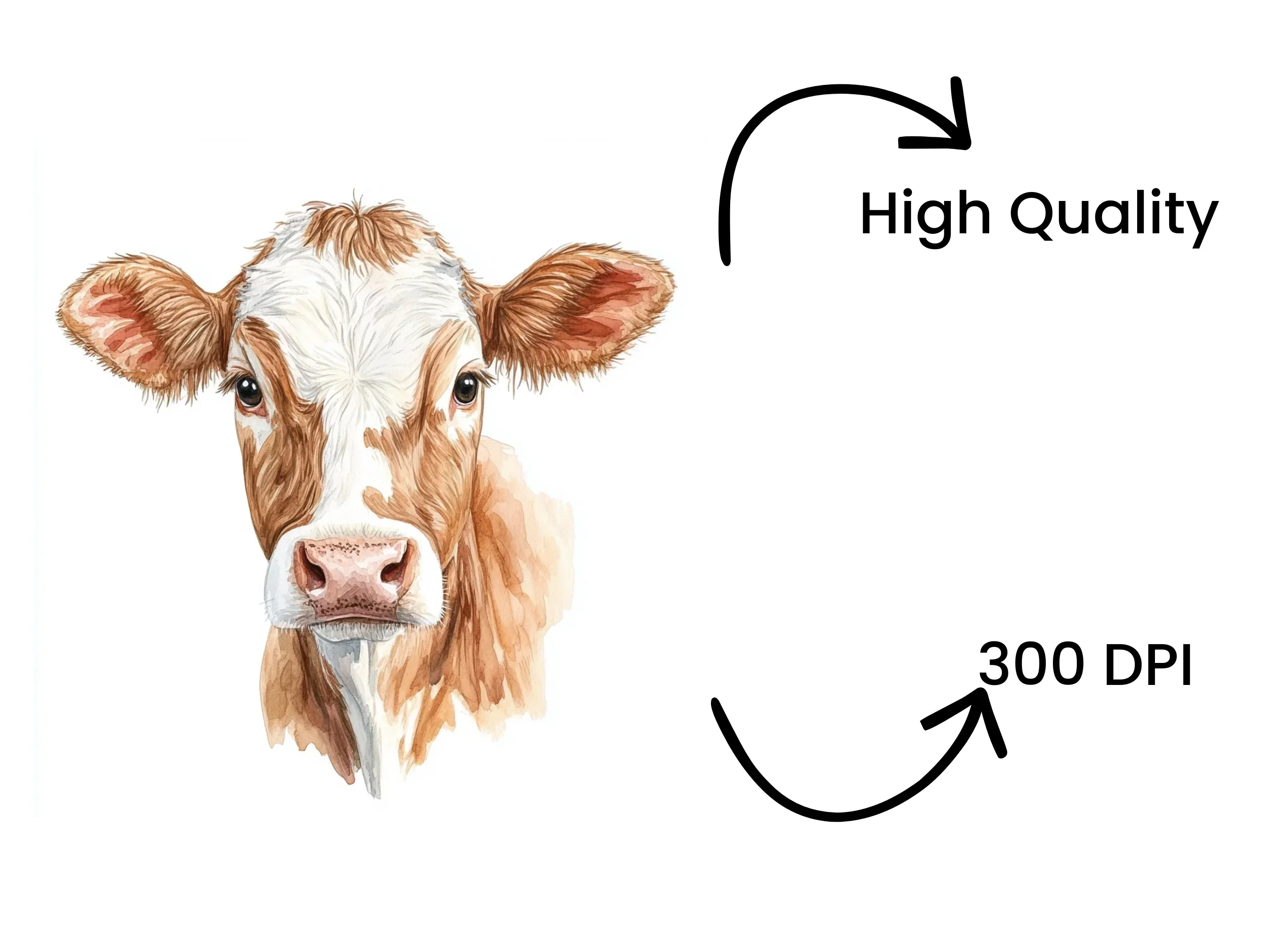Realistic Cow Faces Clipart Bundle - Image 4