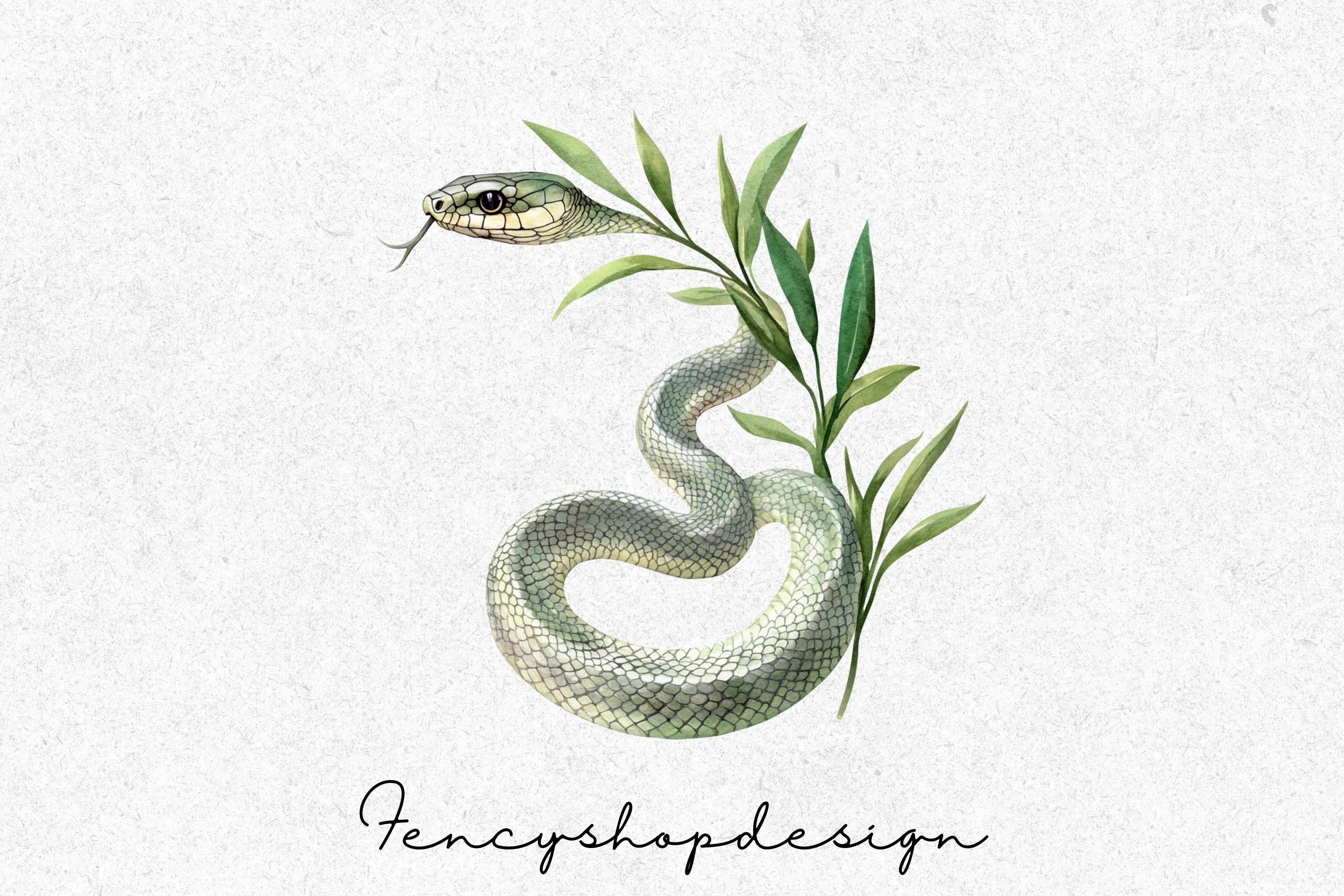 Realistic Green Snake Clipart Bundle - Image 3