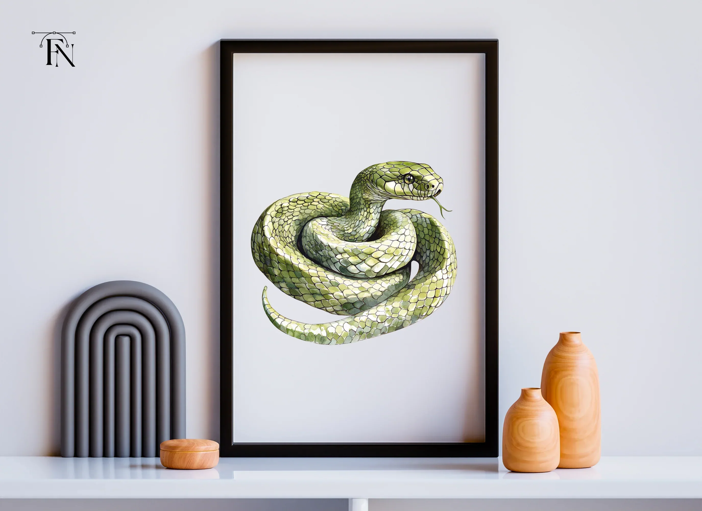 Realistic Green Snake Illustrations Clipart Bundle - Image 4