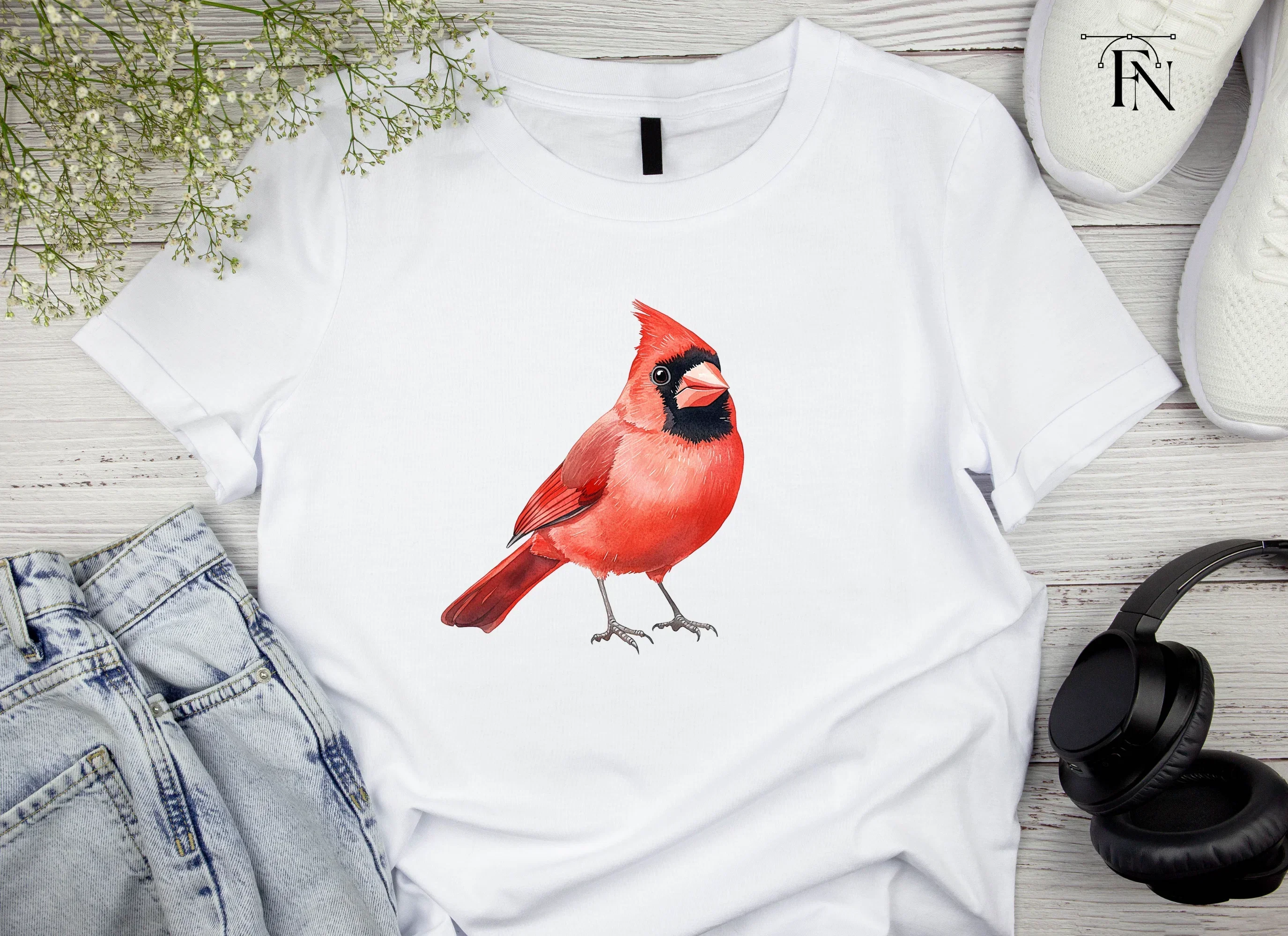 Realistic Red Cardinal Bird Clipart Bundle - Image 4