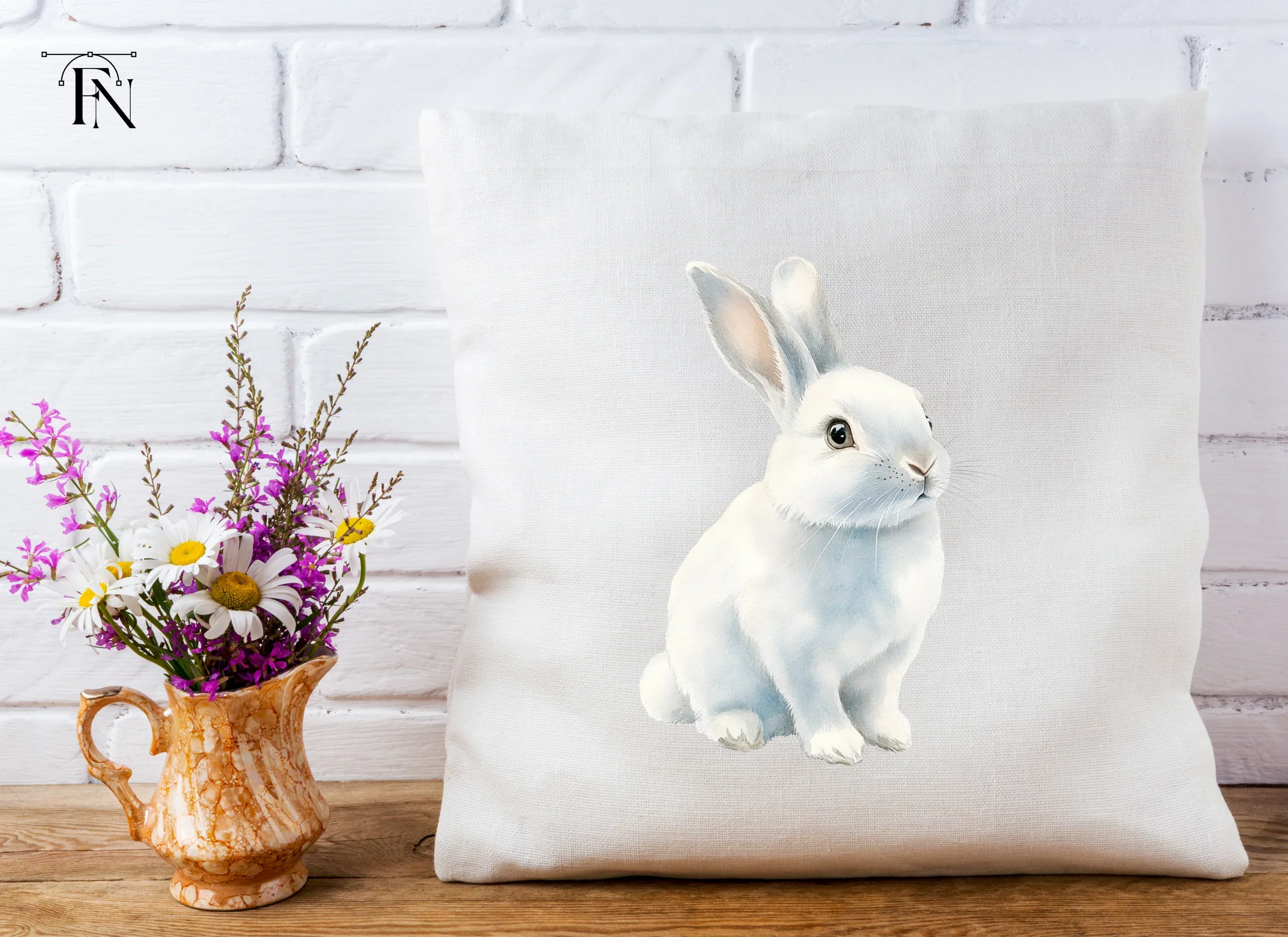 Realistic White Rabbit Clipart Bundle - Image 4