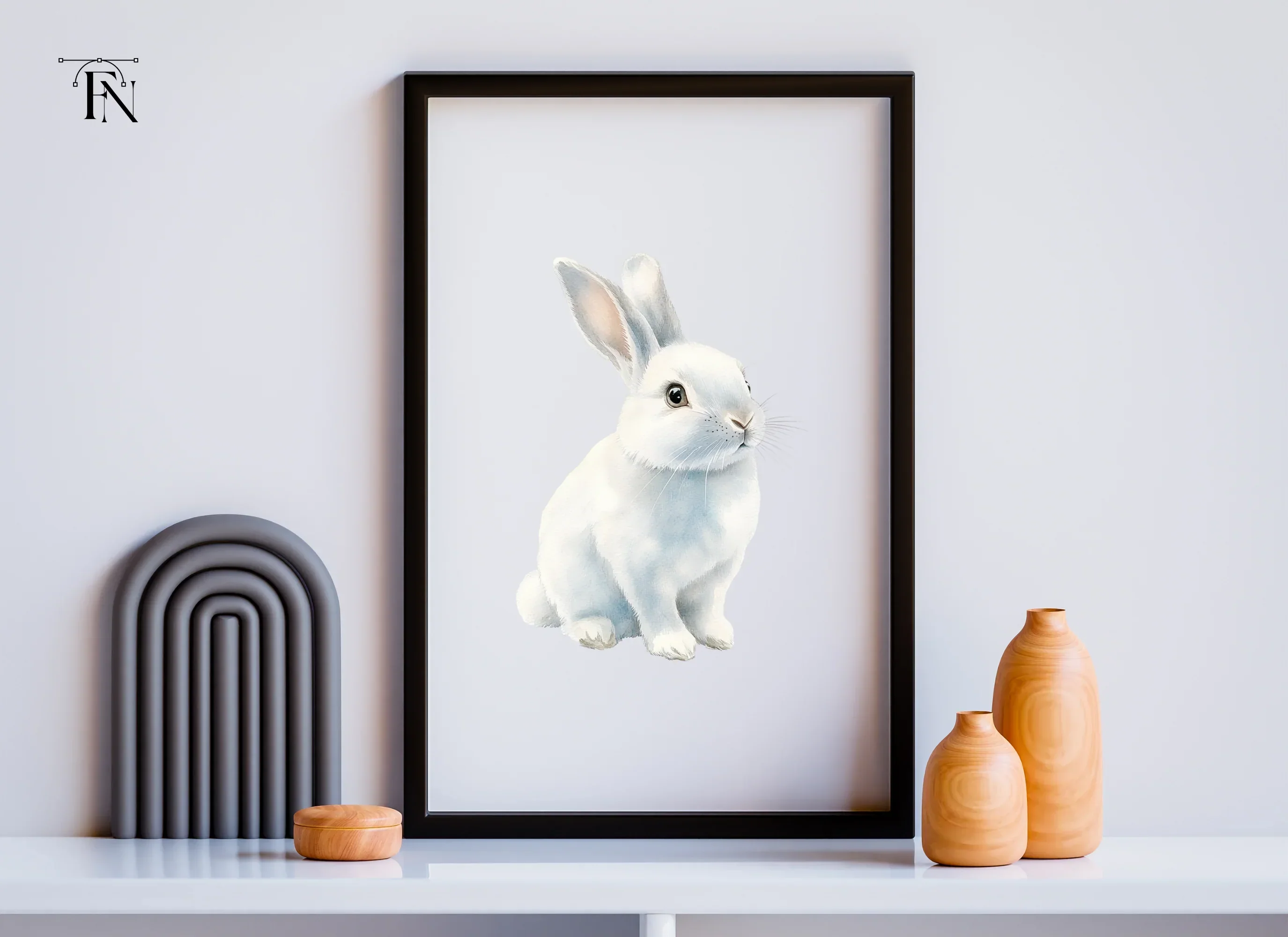 Realistic White Rabbit Clipart Bundle - Image 5