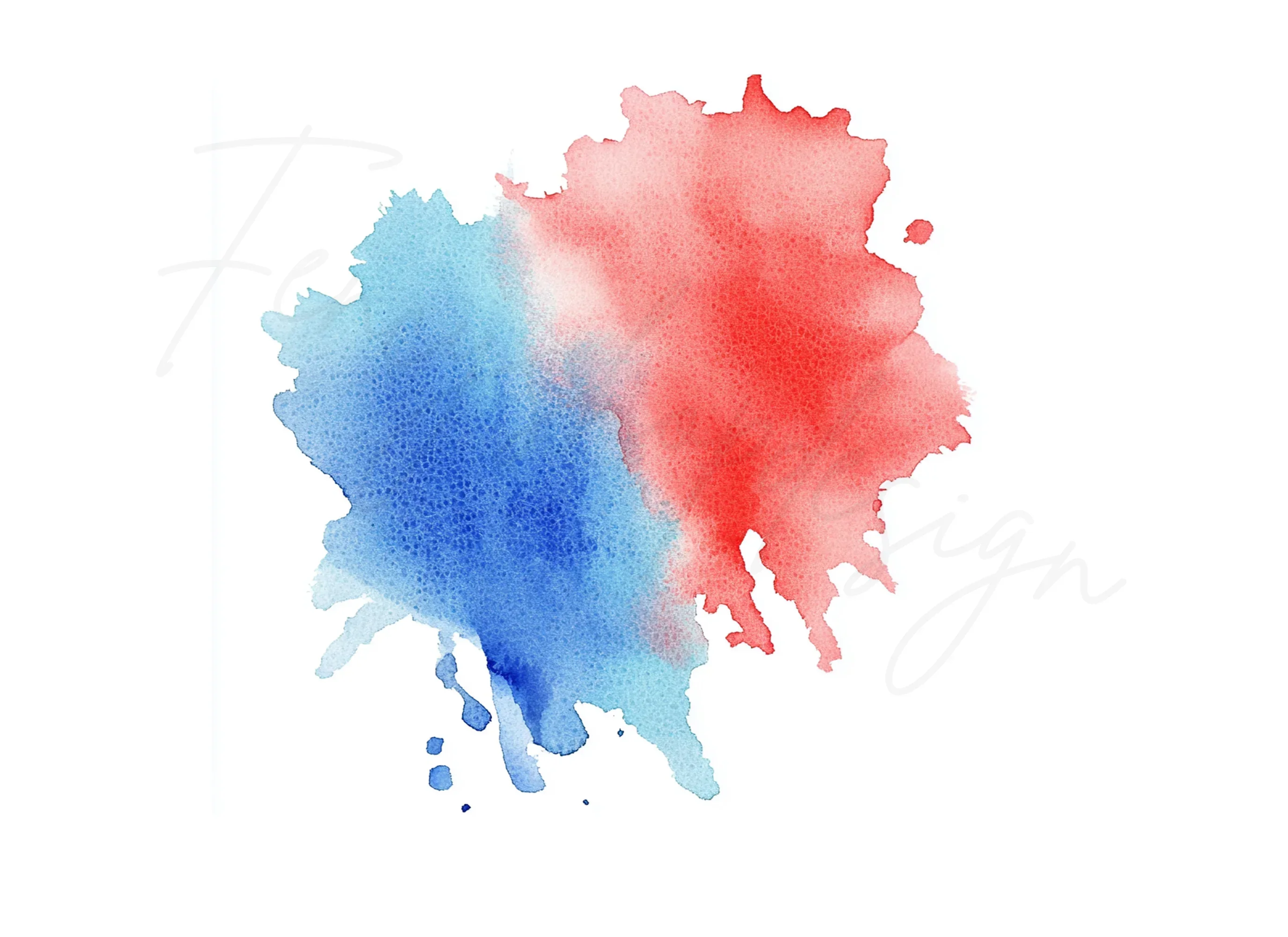 Red and Blue Splash Clipart Bundle - Image 2