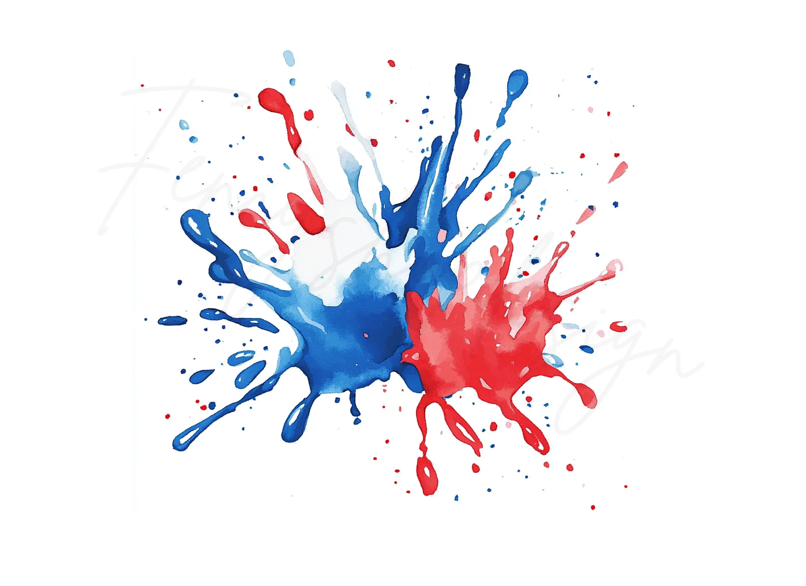Red and Blue Splashes Clipart Bundle - Image 3