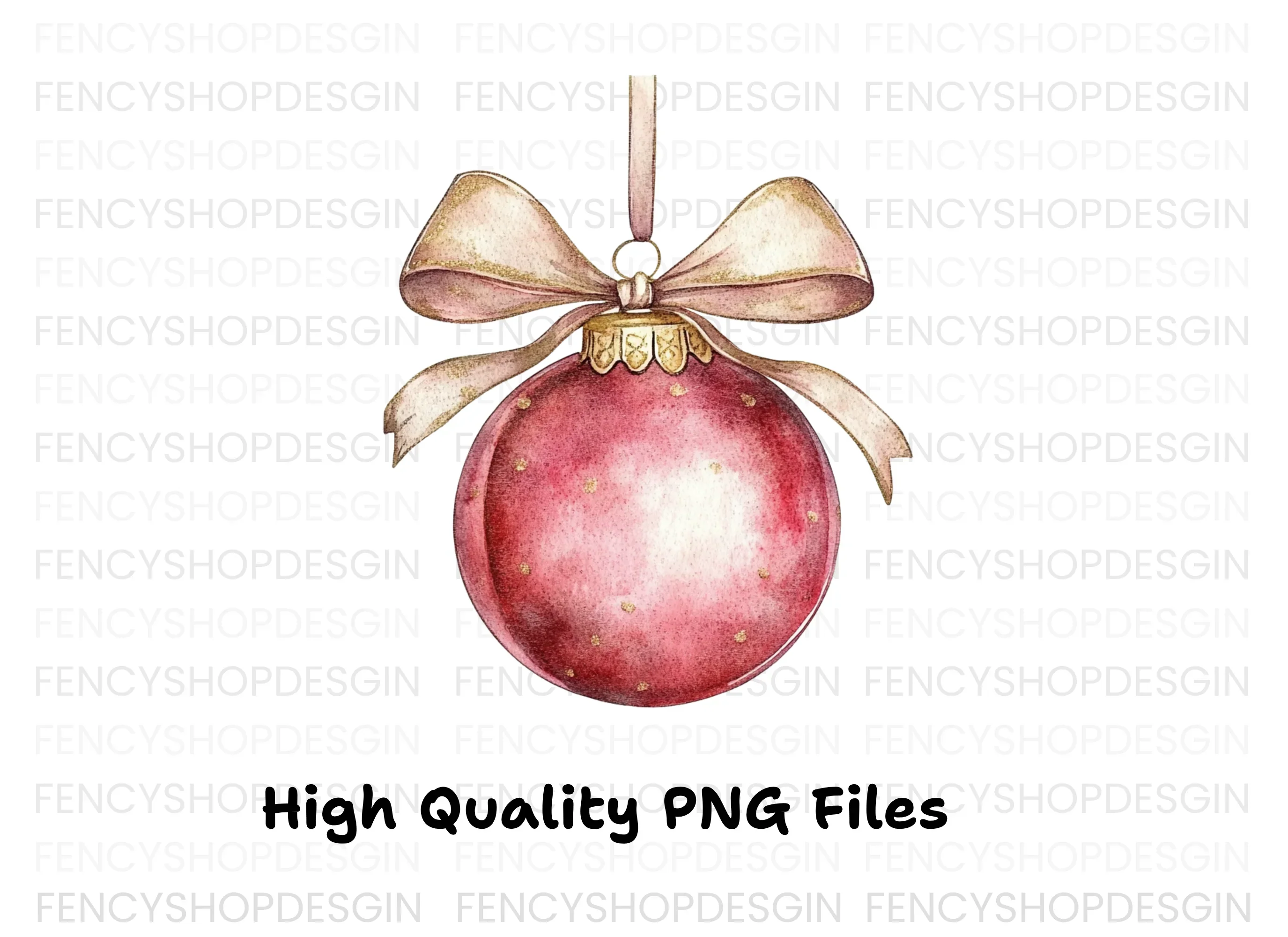 Red Christmas Baubles Clipart Bundle - Image 2