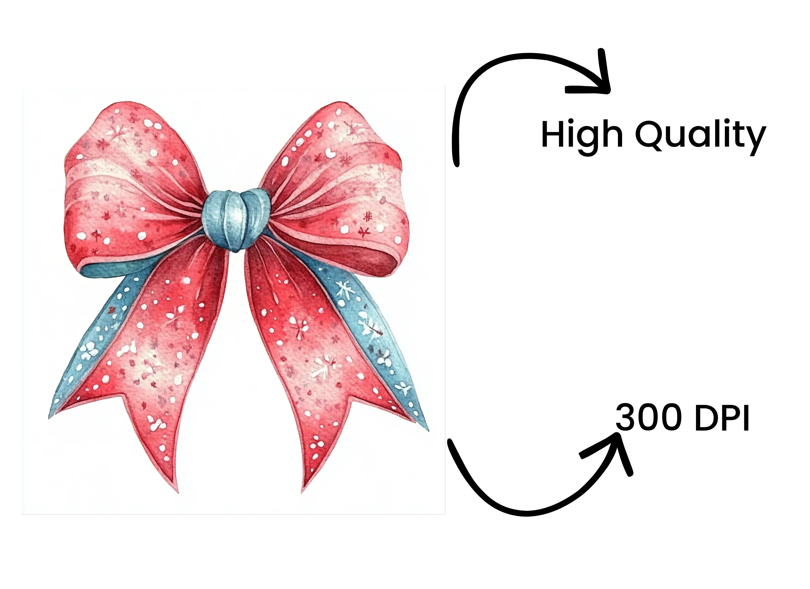 Red Christmas Bow Clipart Bundle - Image 4