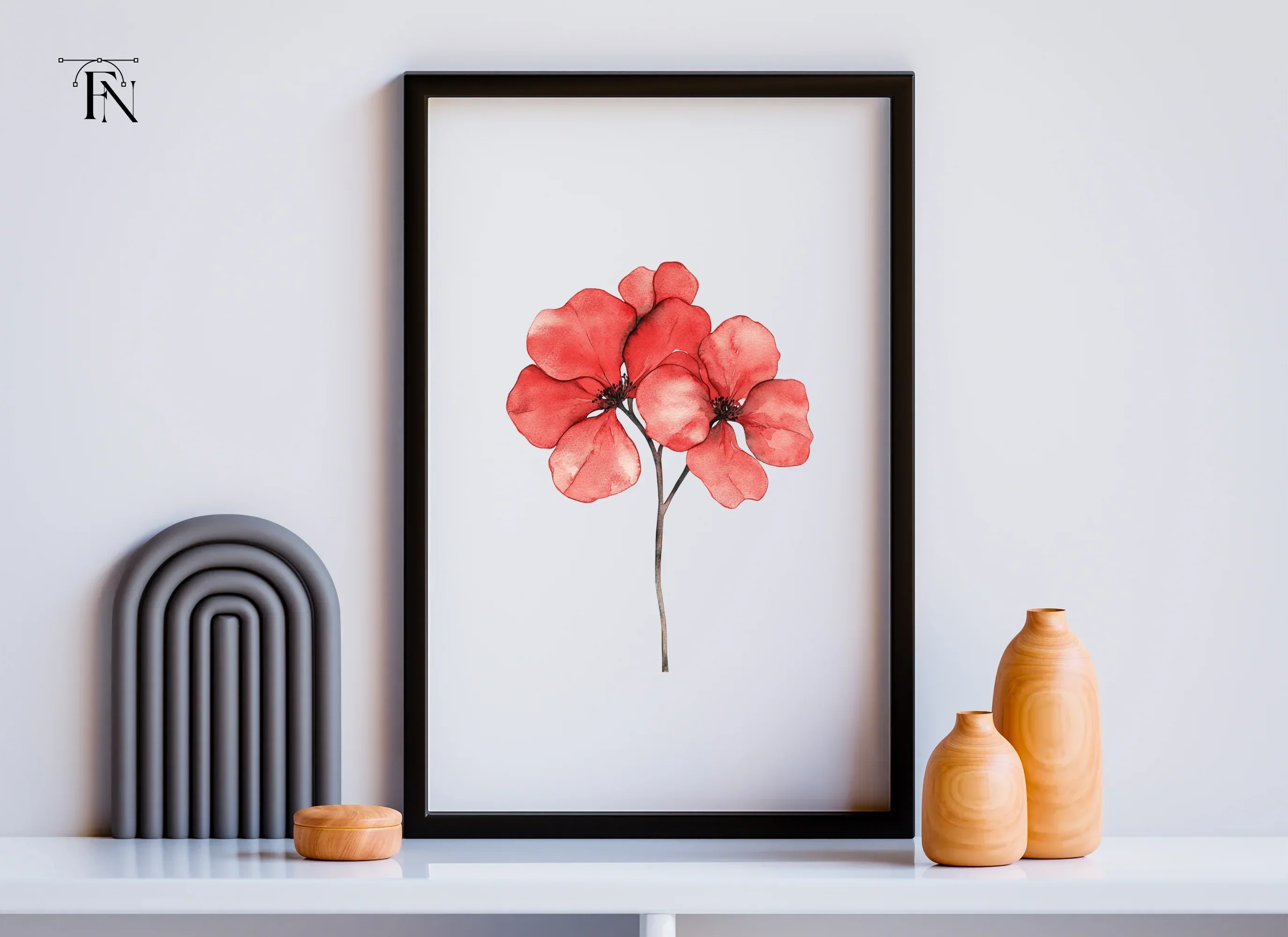 Red Geranium Flowers Clipart Bundle - Image 4