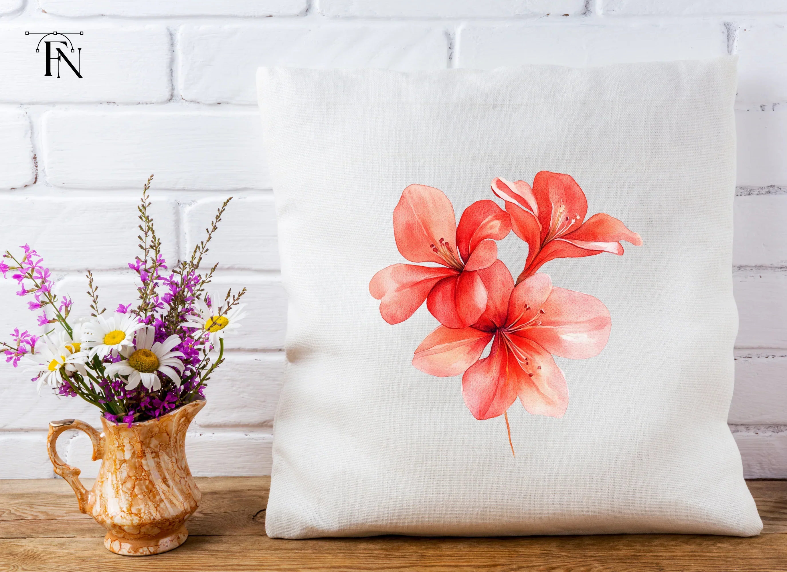 Red Geranium Flowers Clipart Bundle - Image 5