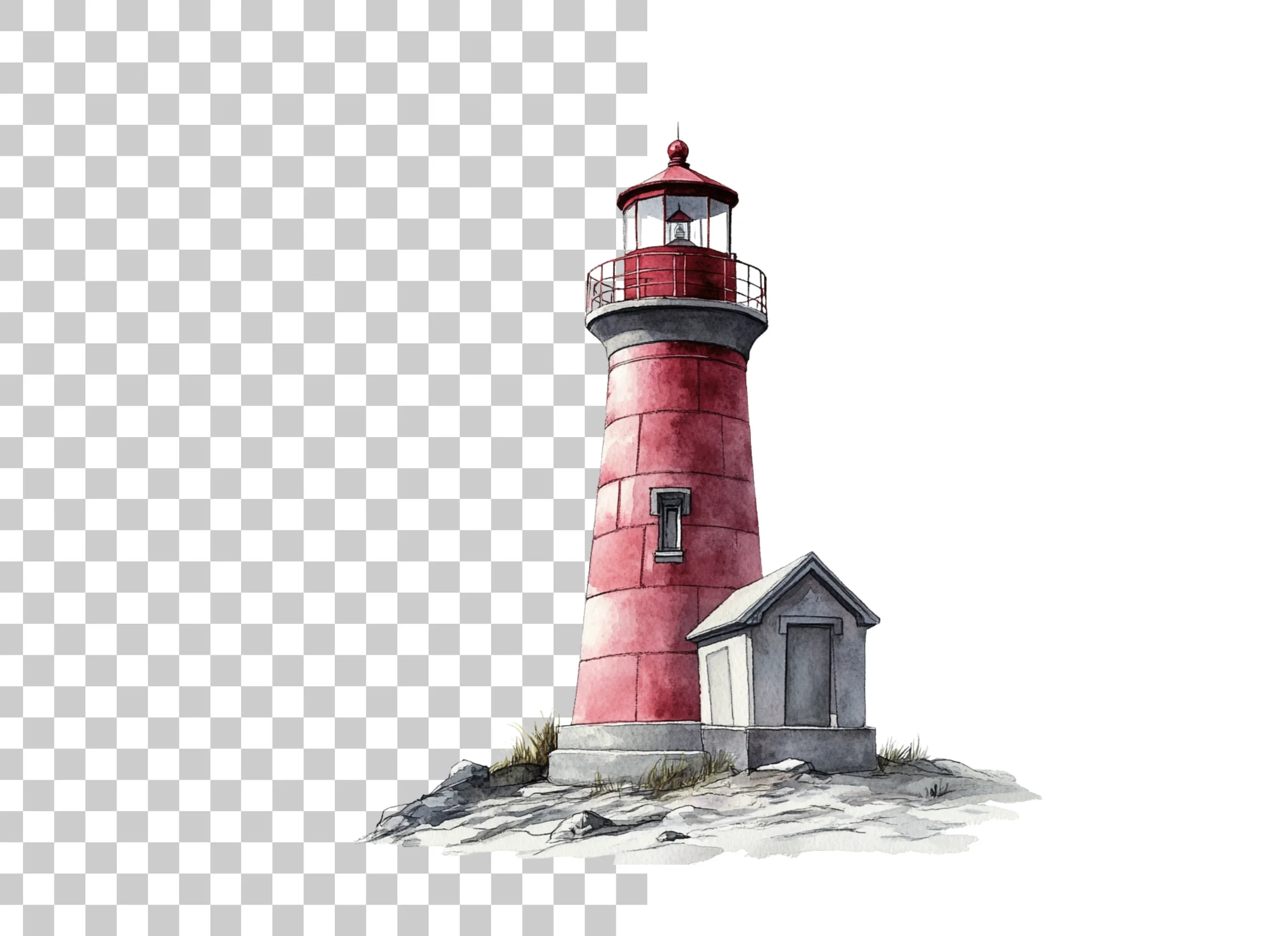 Red Lighthouse Clipart Bundle - Image 4