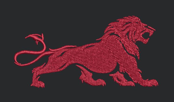 Red Lion Embroidery Design