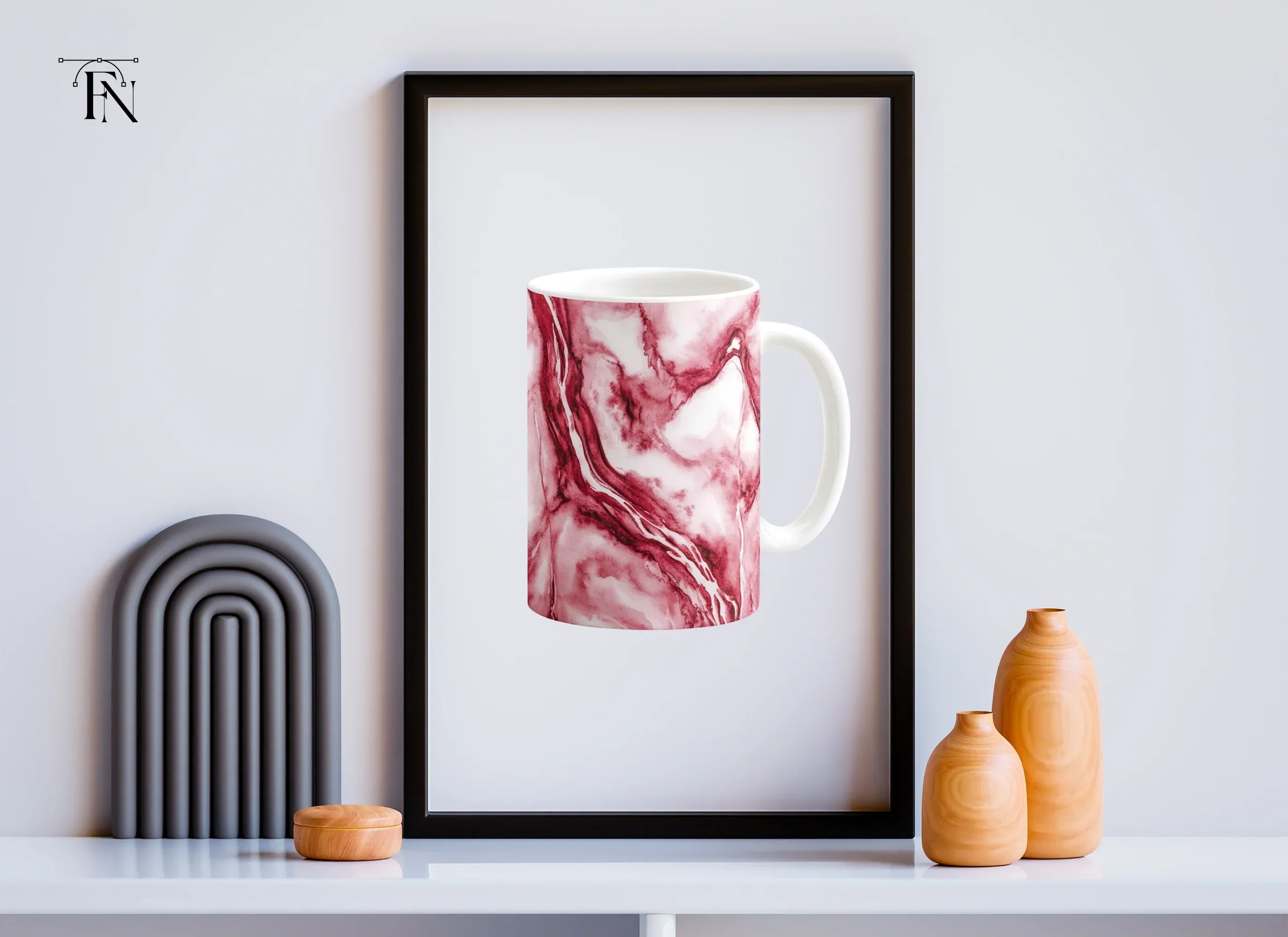 Red Marble Pattern Clipart Bundle - Image 6