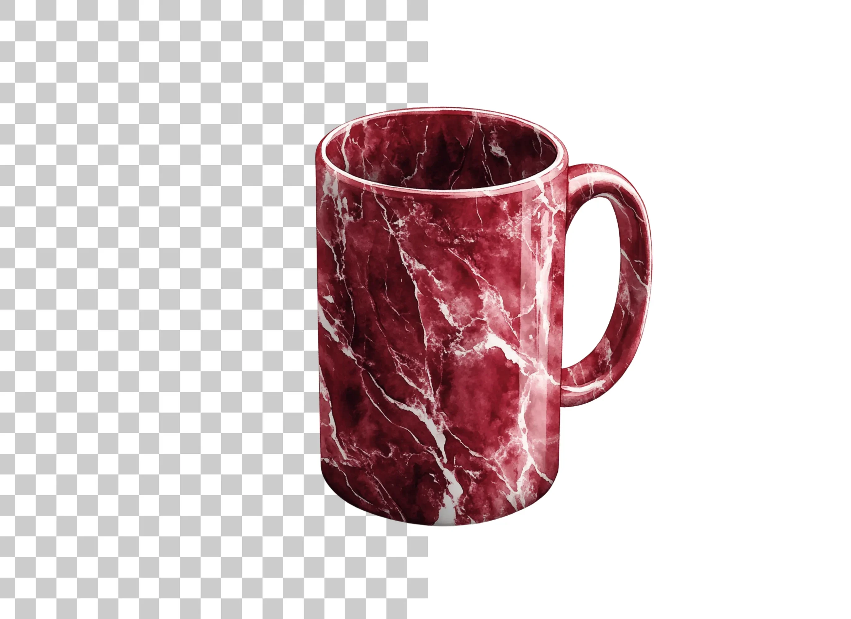 Red Marble Pattern Coffee Clipart Bundle - Image 2