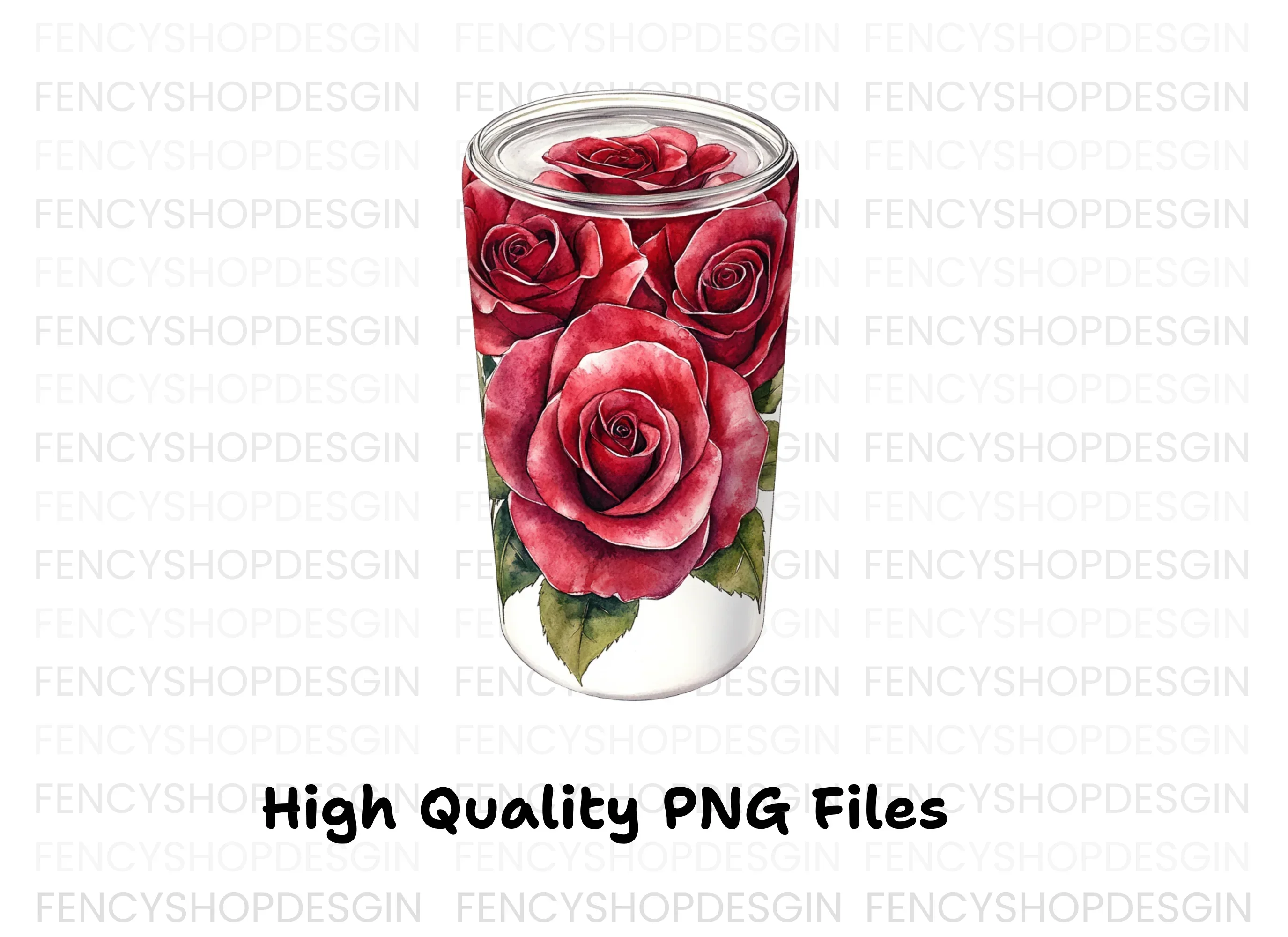 Red Rose Tumbler Clipart Bundle - Image 2
