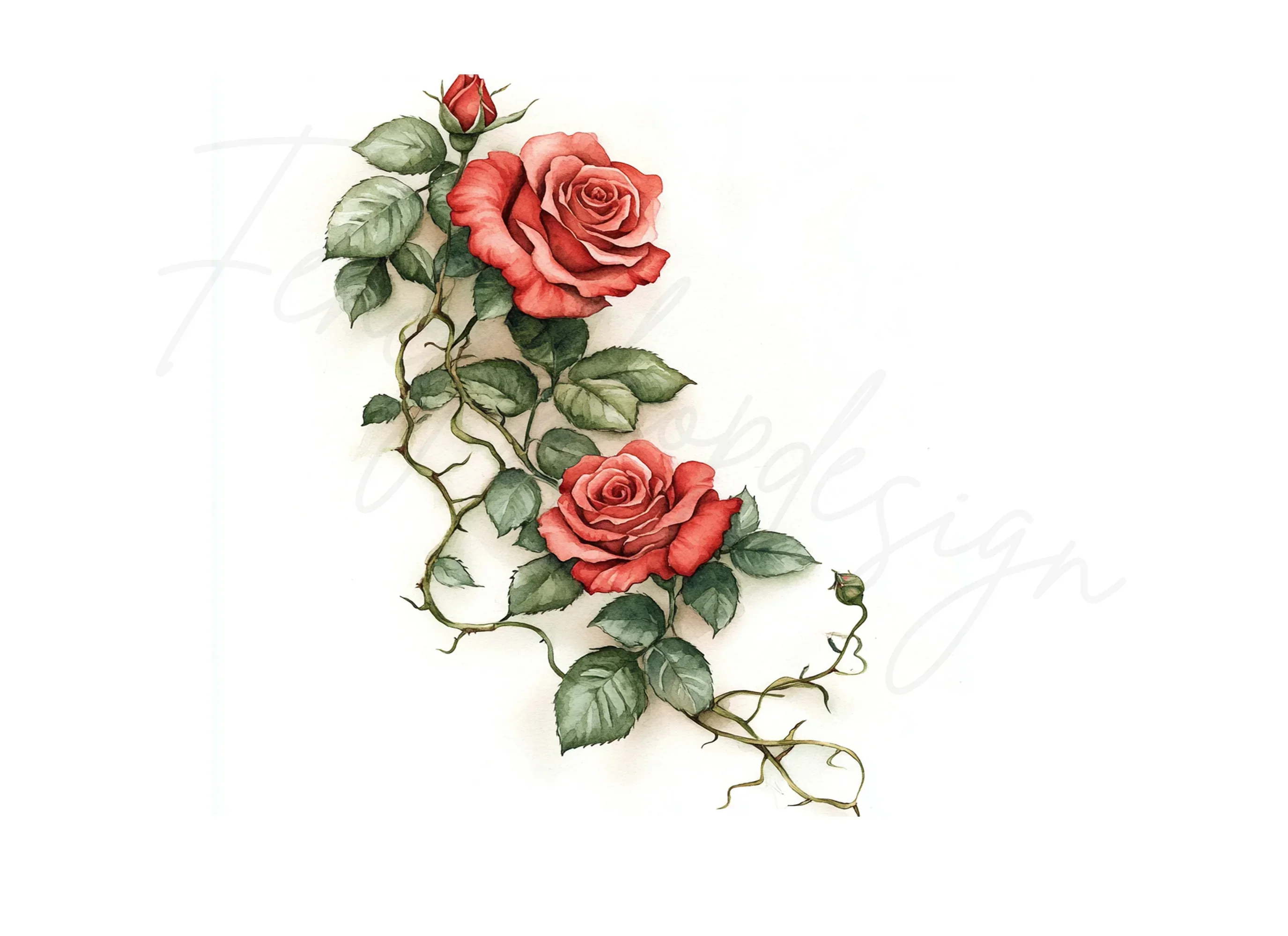 Red Roses Clipart Bundle - Image 3