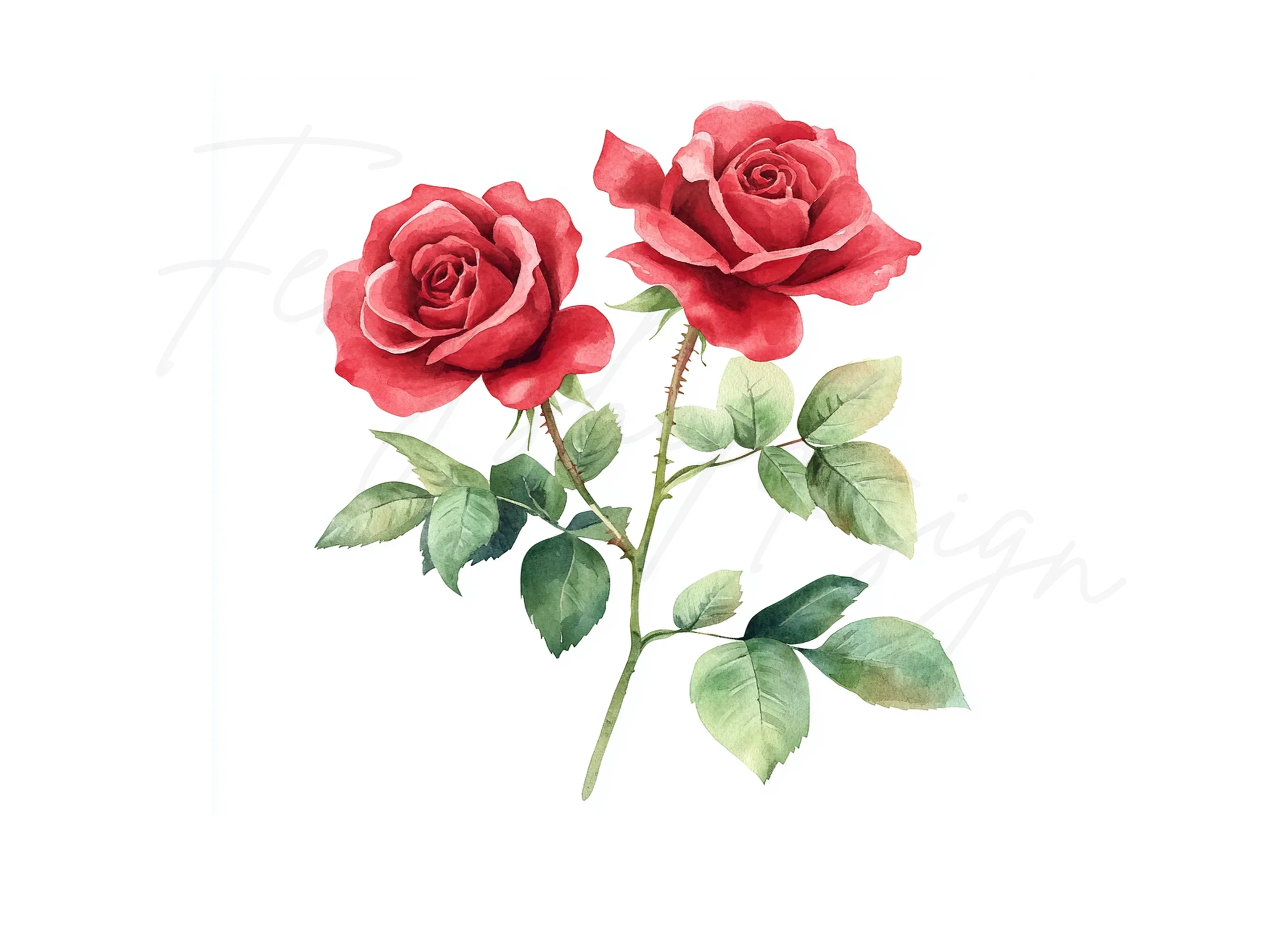 Red Roses Clipart Bundle - Image 3