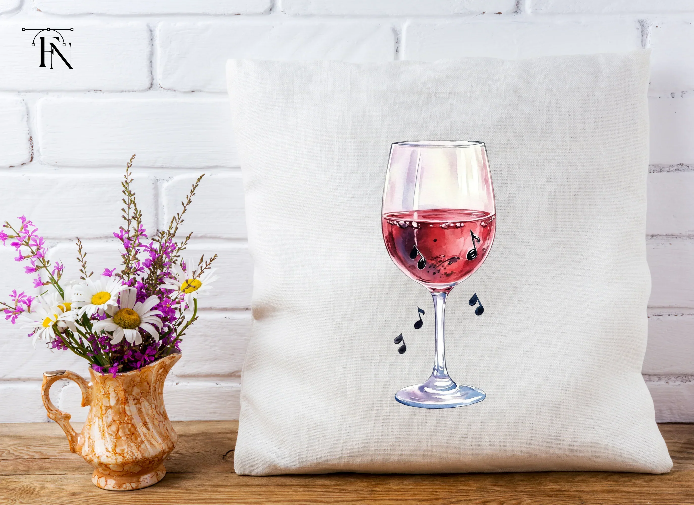 Red Wine Glass with Music Notes Clipart Bundle - Image 5
