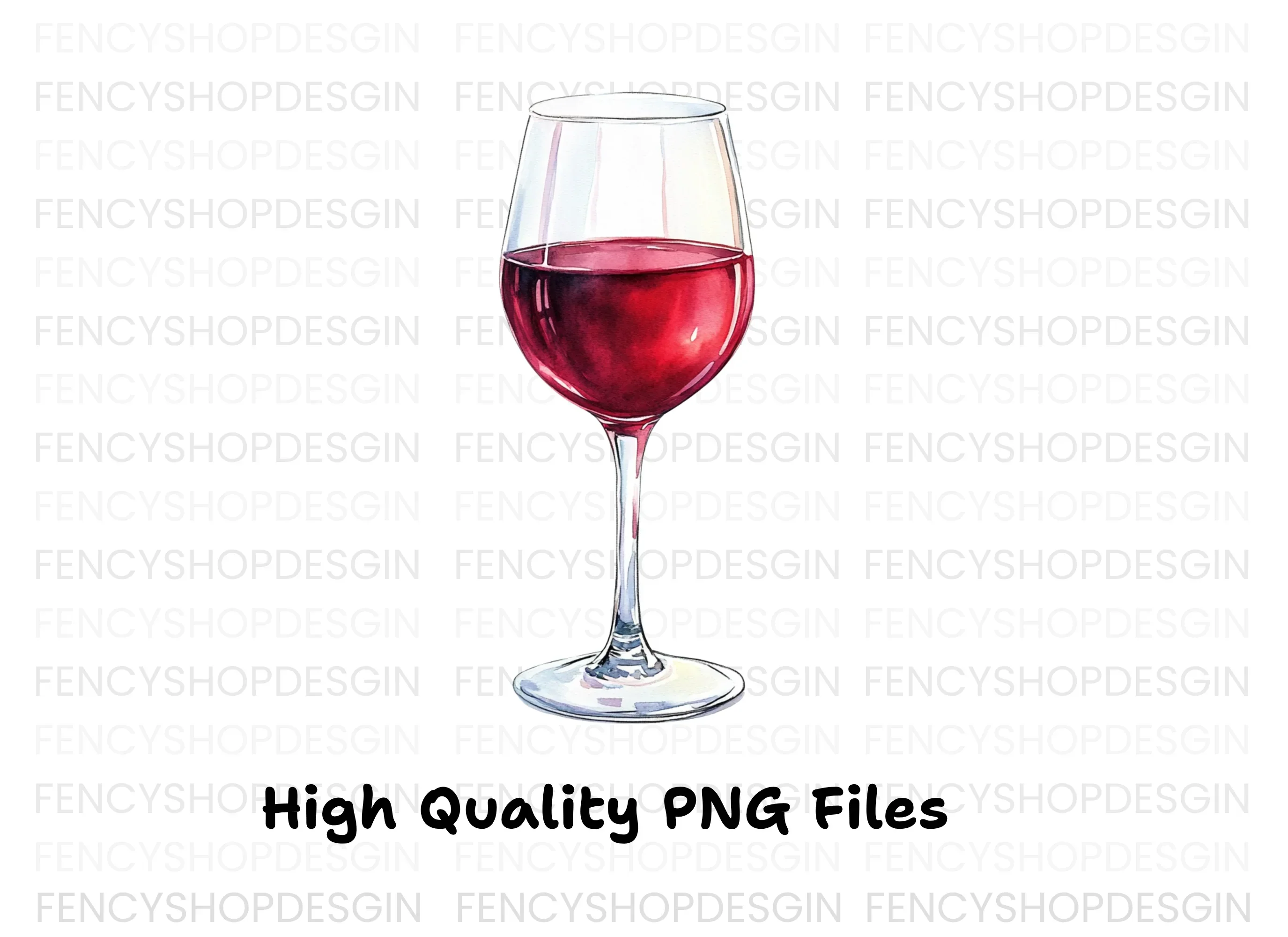 Red Wine Glasses Clipart Bundle - Image 3