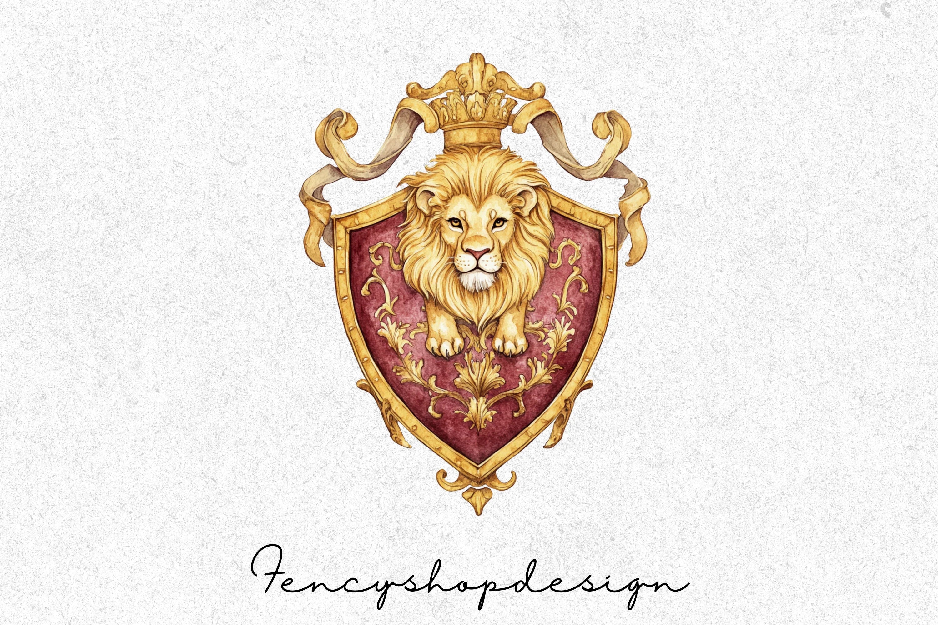 Regal Lion Crests Shields Clipart Bundle - Image 4