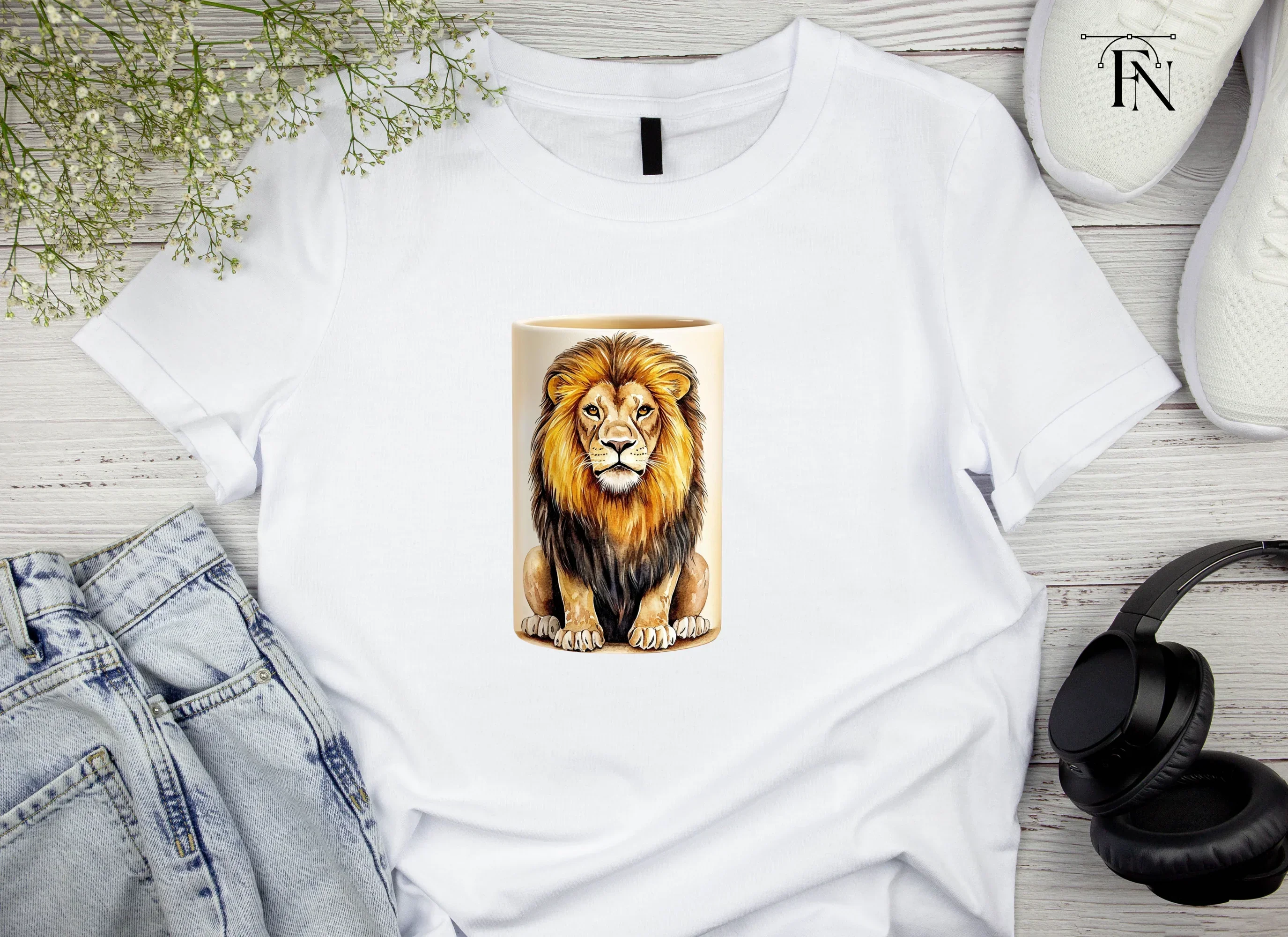 Regal Sitting Lion Illustration Clipart Bundle - Image 4