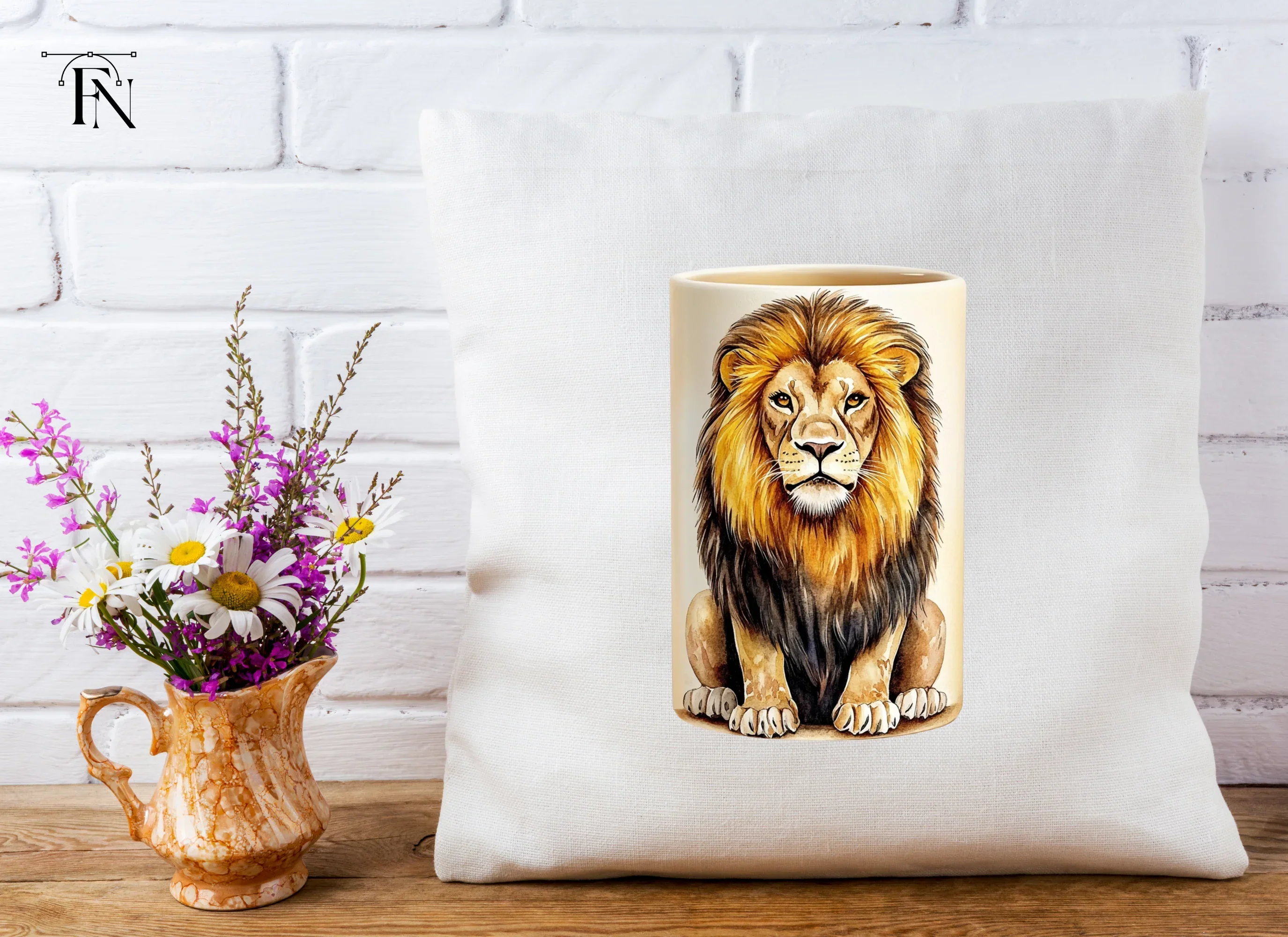 Regal Sitting Lion Illustration Clipart Bundle - Image 5