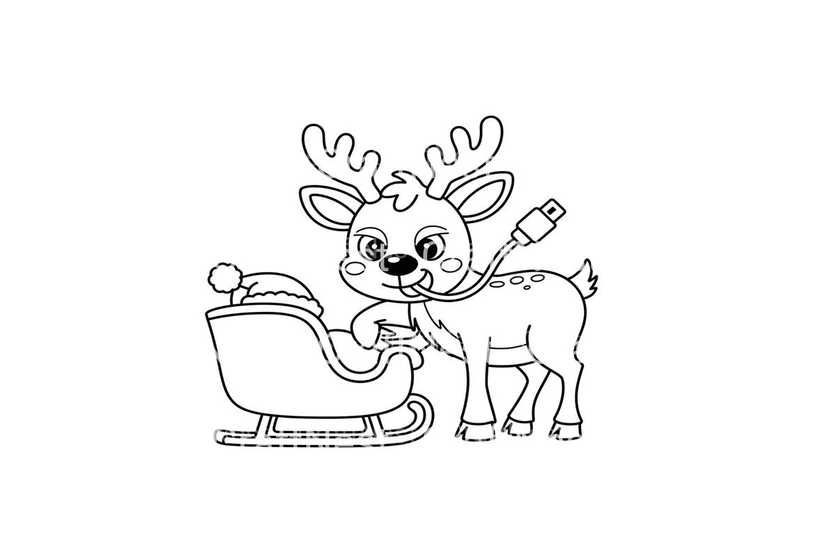 Reindeer and Sleigh Coloring Books - Image 2