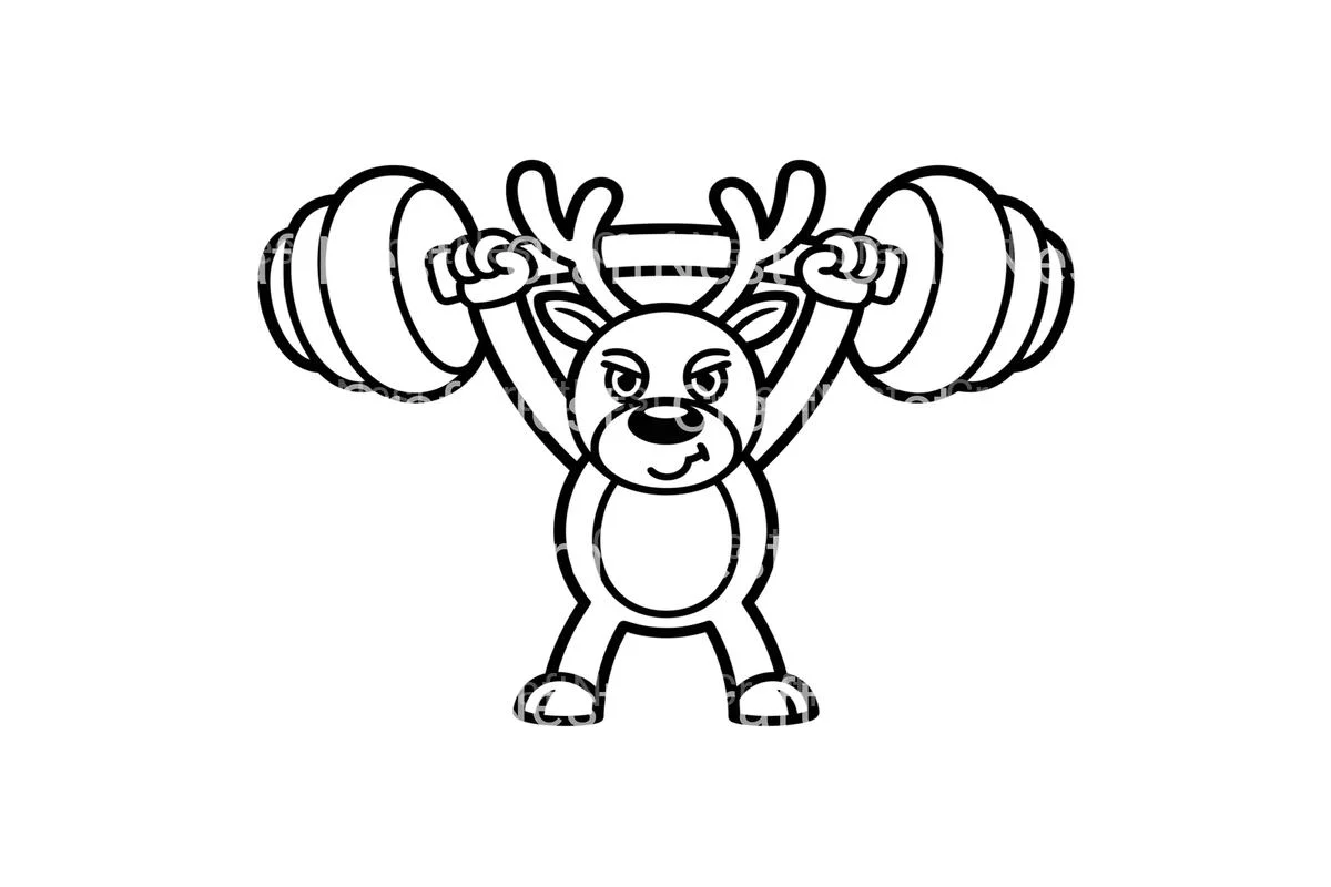 Reindeer Weightlifting Coloring Books - Image 3