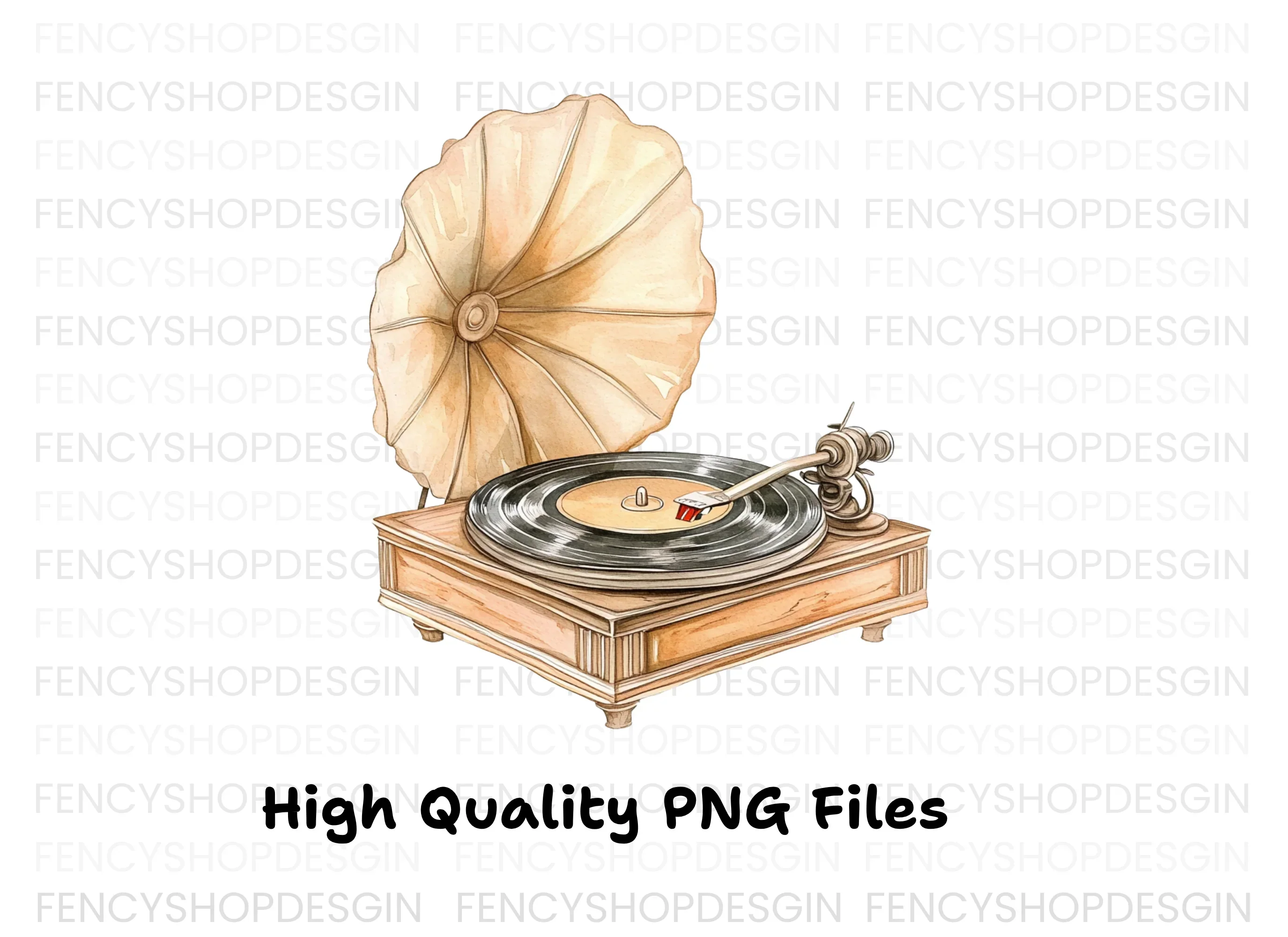 Retro Record Player Clipart Bundle - Image 3