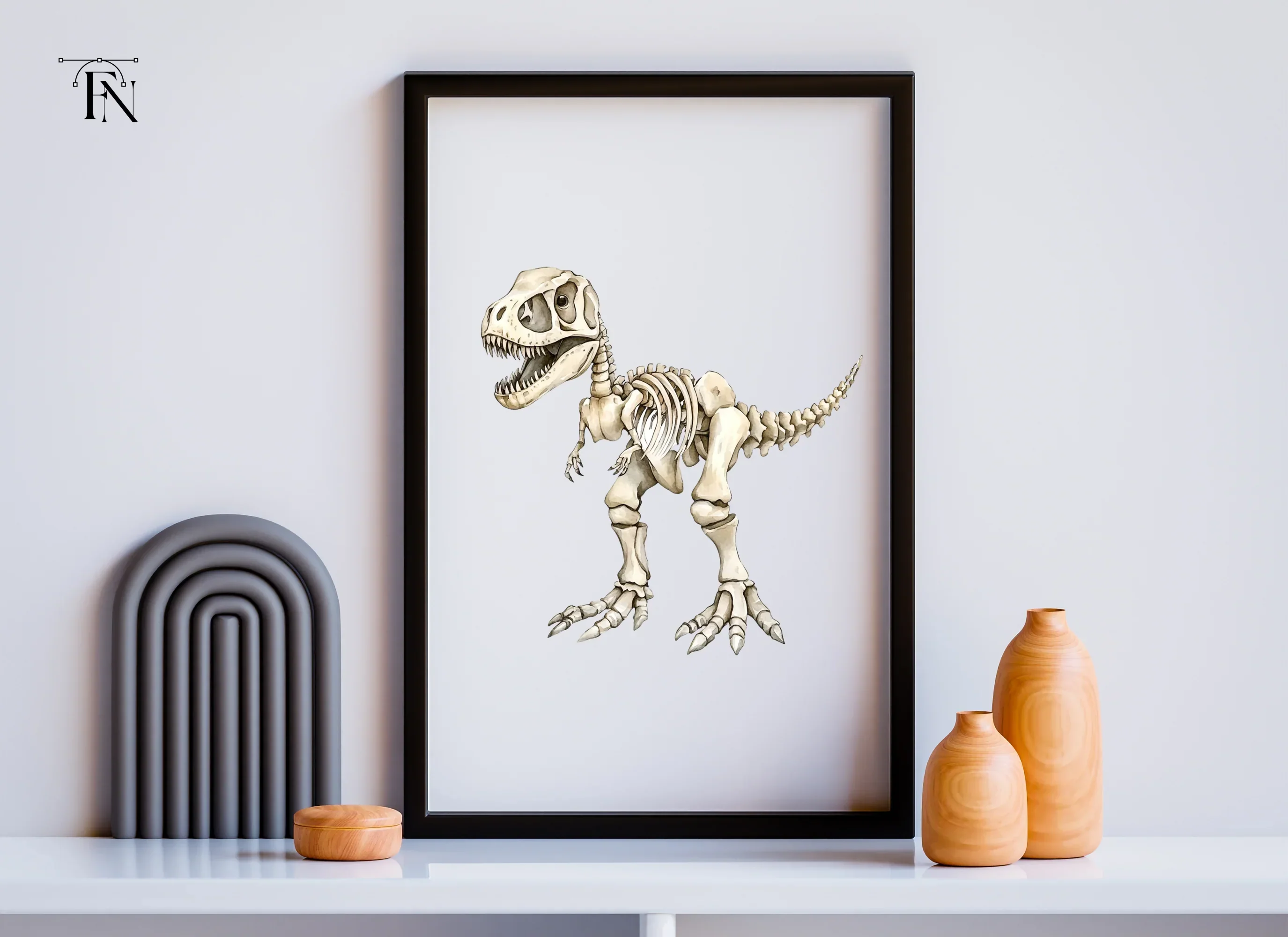 Rex Dinosaur Skeleton Clipart Bundle - Image 2
