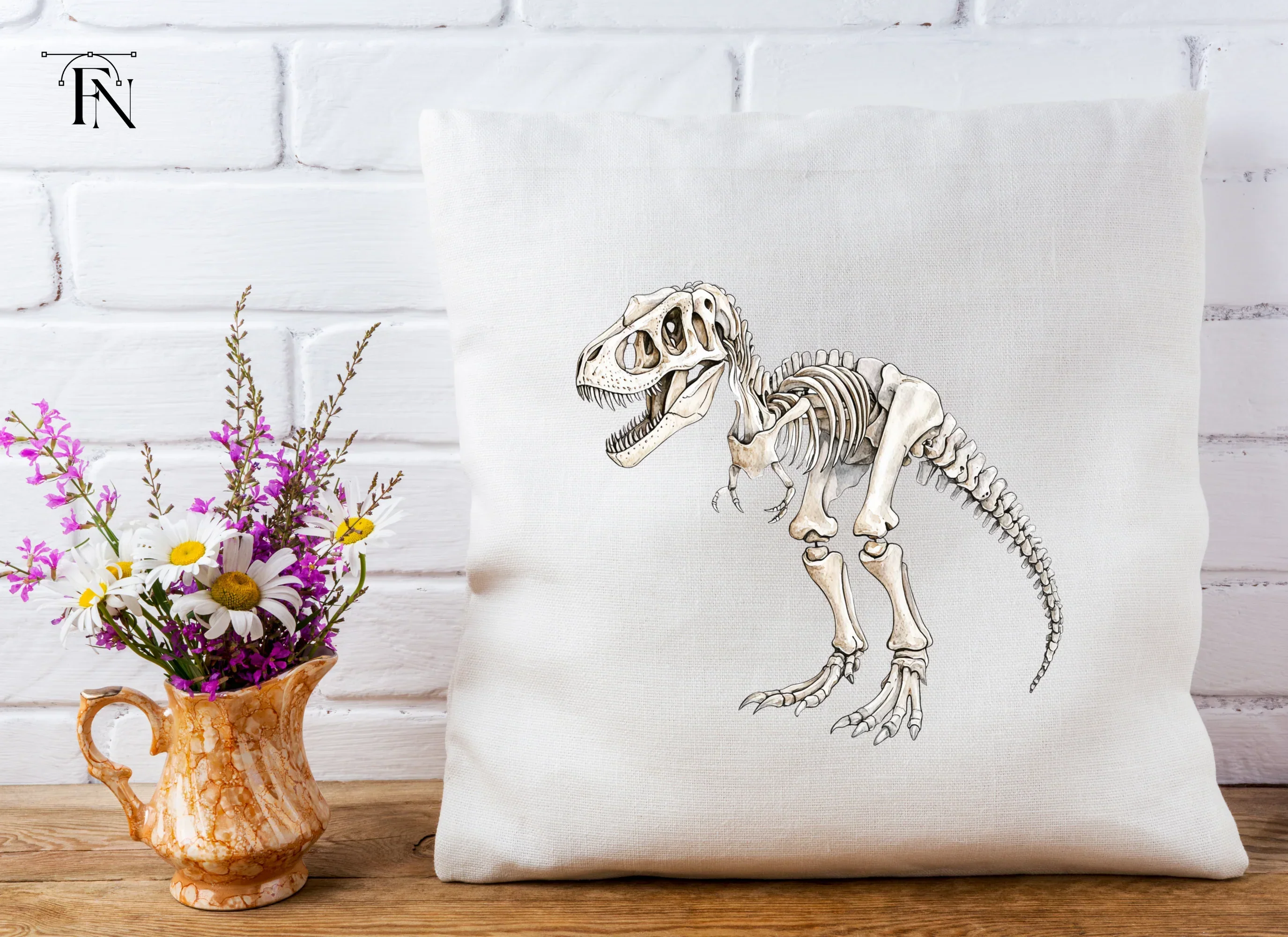 Rex Dinosaur Skeleton Clipart Bundle - Image 3