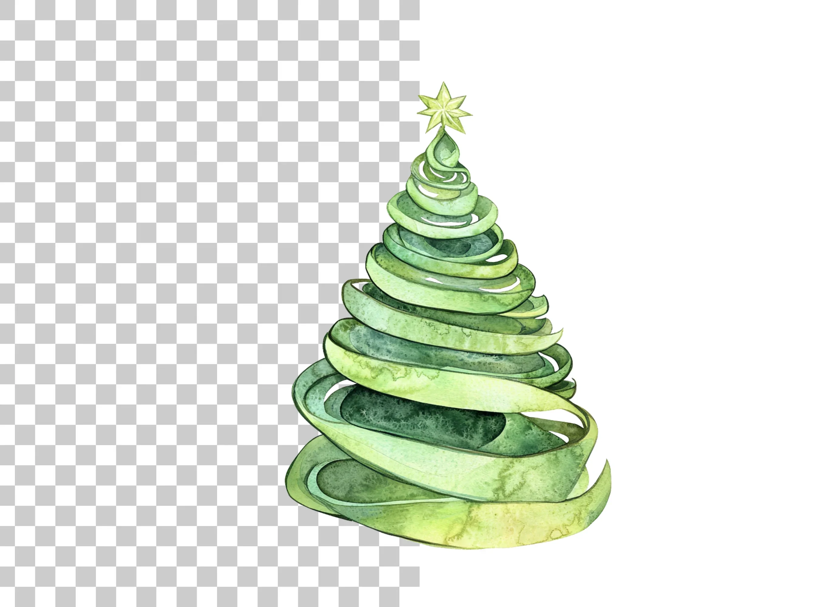 Ribbon Christmas Tree Clipart Bundle - Image 6