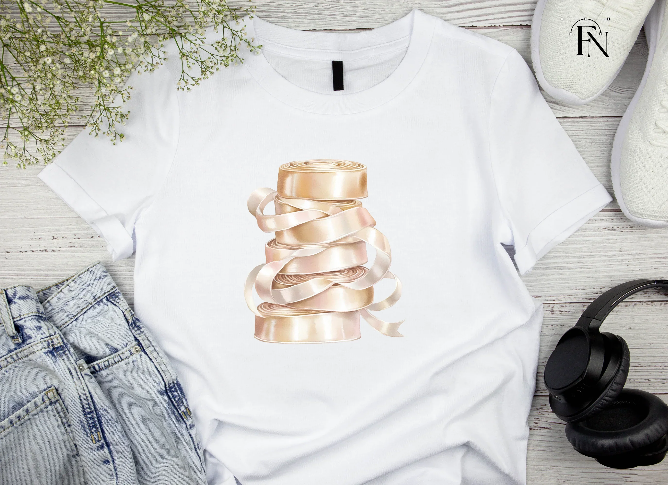 Rolled Gold Ribbon Clipart Bundle - Image 4