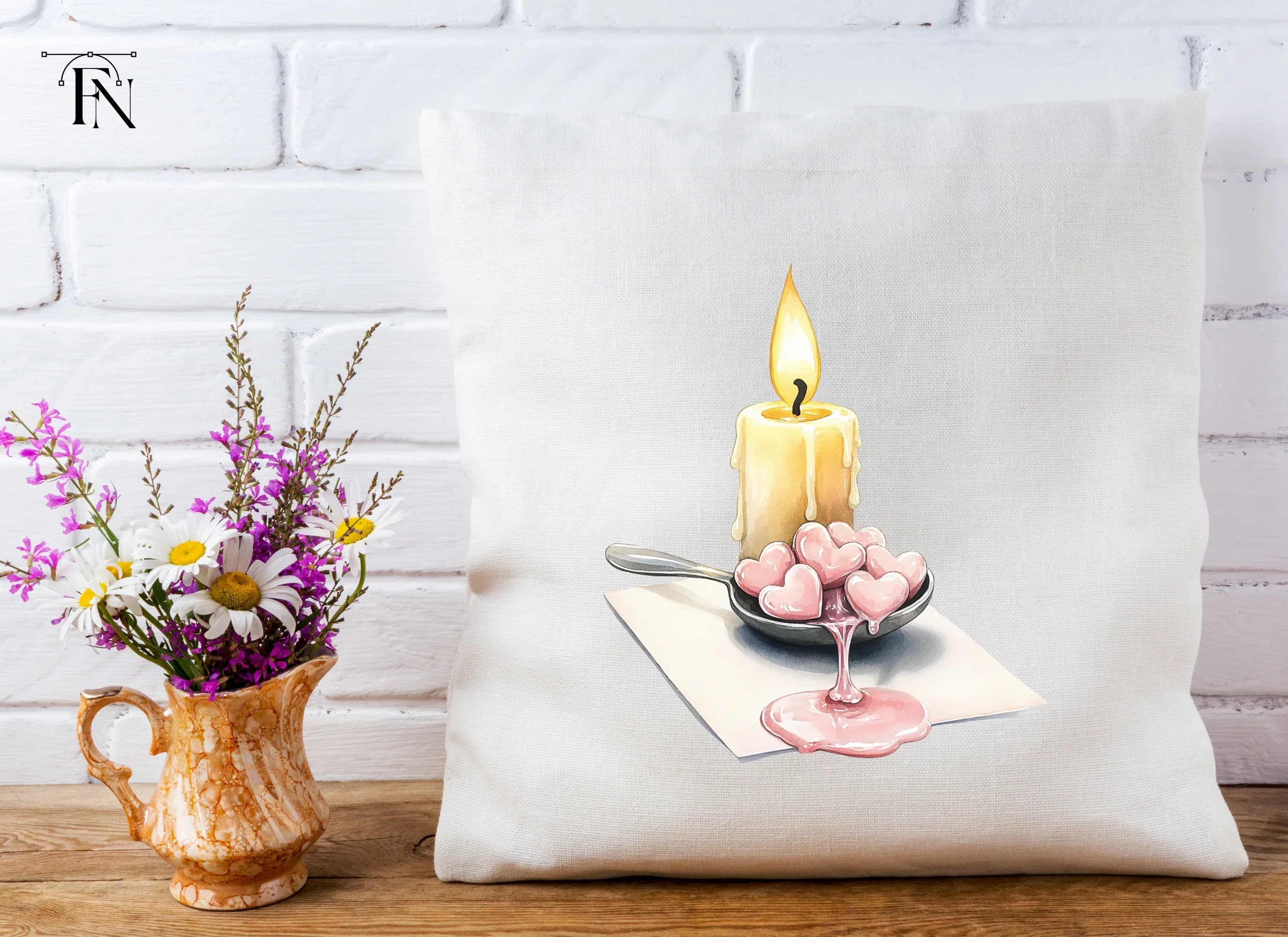 Romantic Candle Heart Clipart Bundle - Image 5