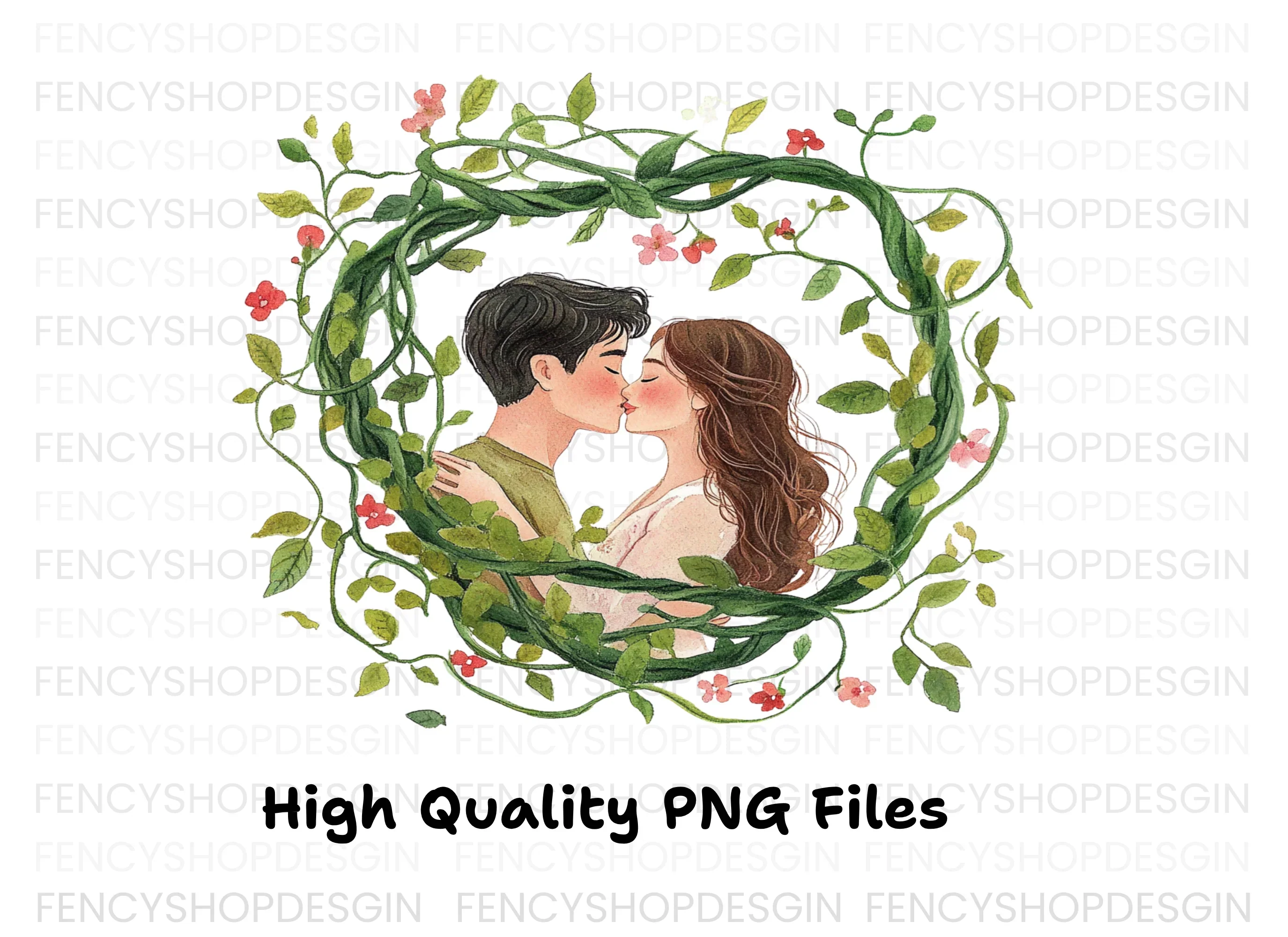 Romantic Couple Kissing Clipart Bundle - Image 2