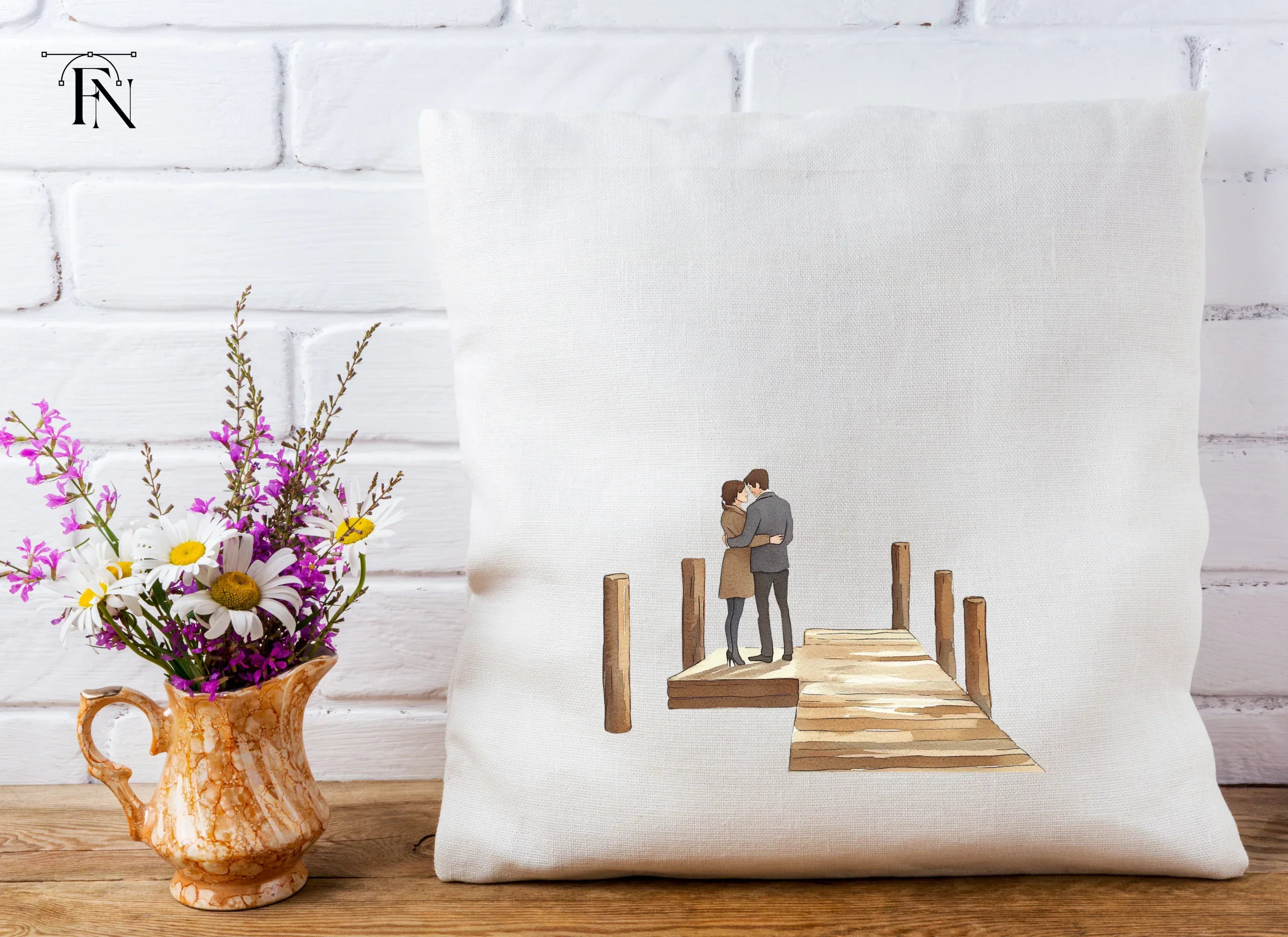 Romantic Couple on Dock Clipart Bundle - Image 3